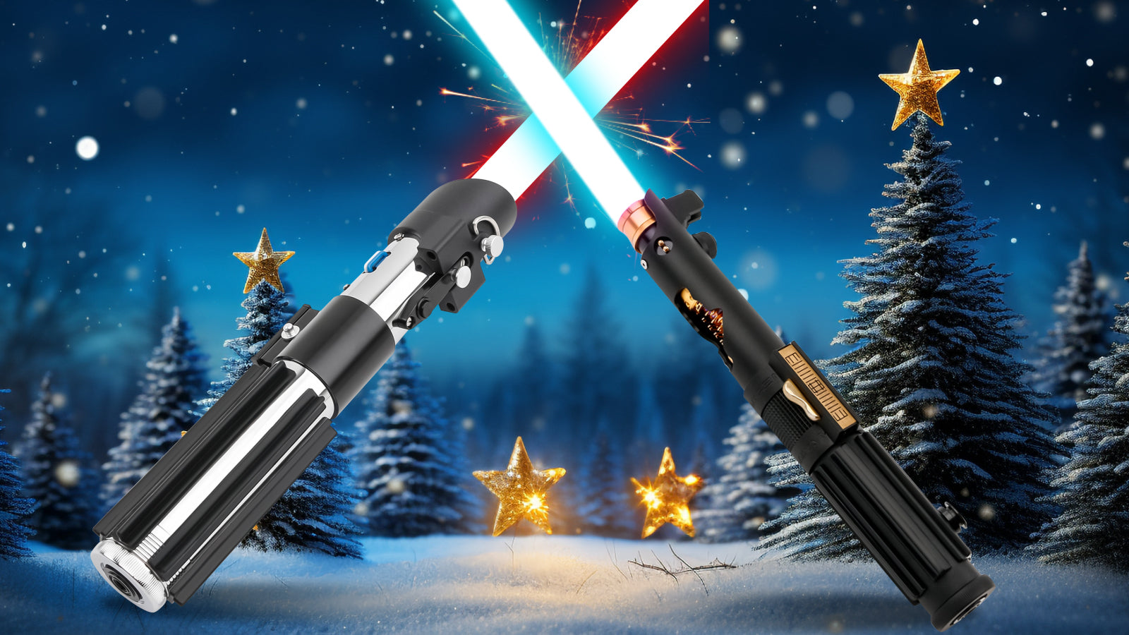 NovaSaber Buy 1 Get 2 Free offer: 3 real Star Wars duel-ready lightsabers for the price of 1, featuring Neopixel blades and combat-ready designs.
