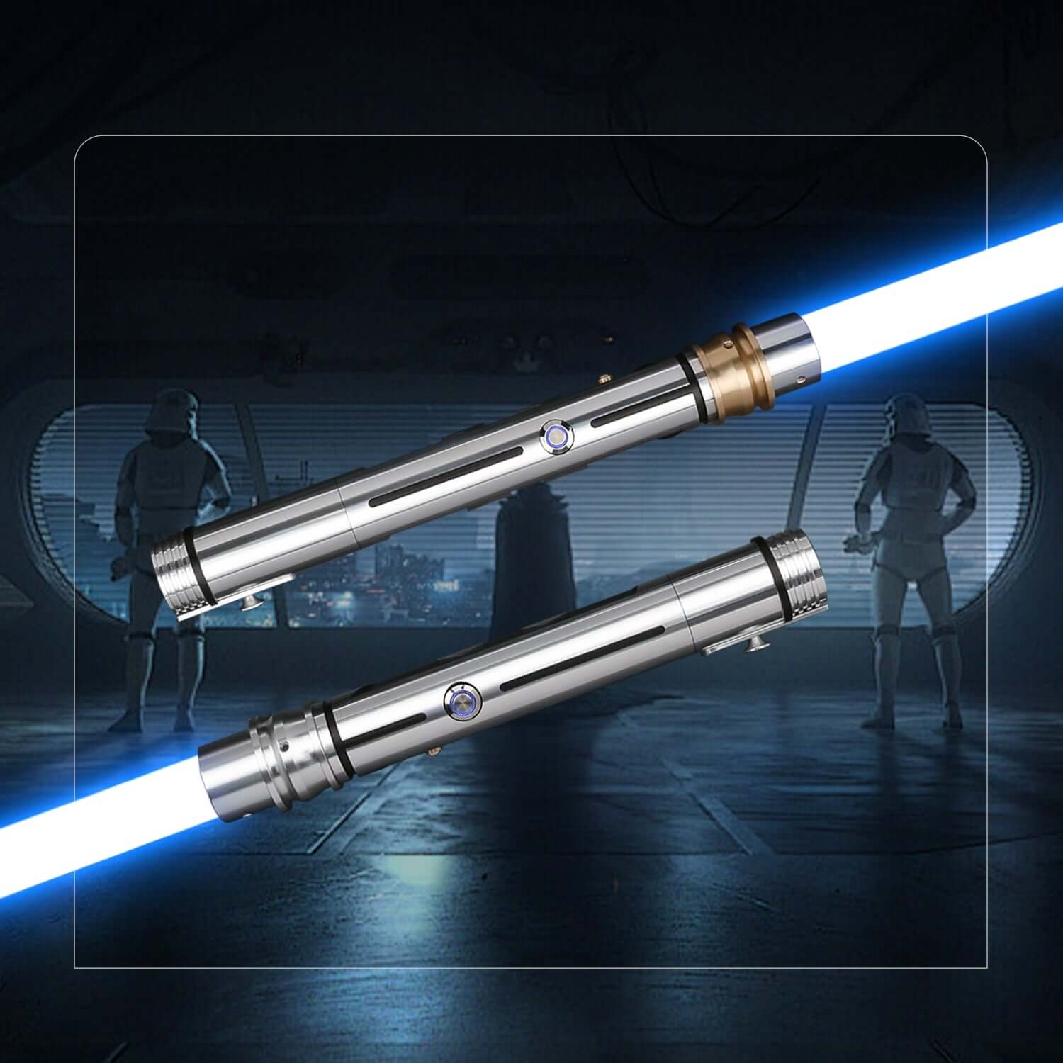 Ahsoka Tano SE Lightsaber – twin Saber set inspired by Ahsoka with distinctive tribal stripes on rugged aluminum alloy hilts, includes 26" and 32" polycarbonate blades, ergonomic straight grip with sound-amplifying pommel, customizable RGB/Neopixel core w