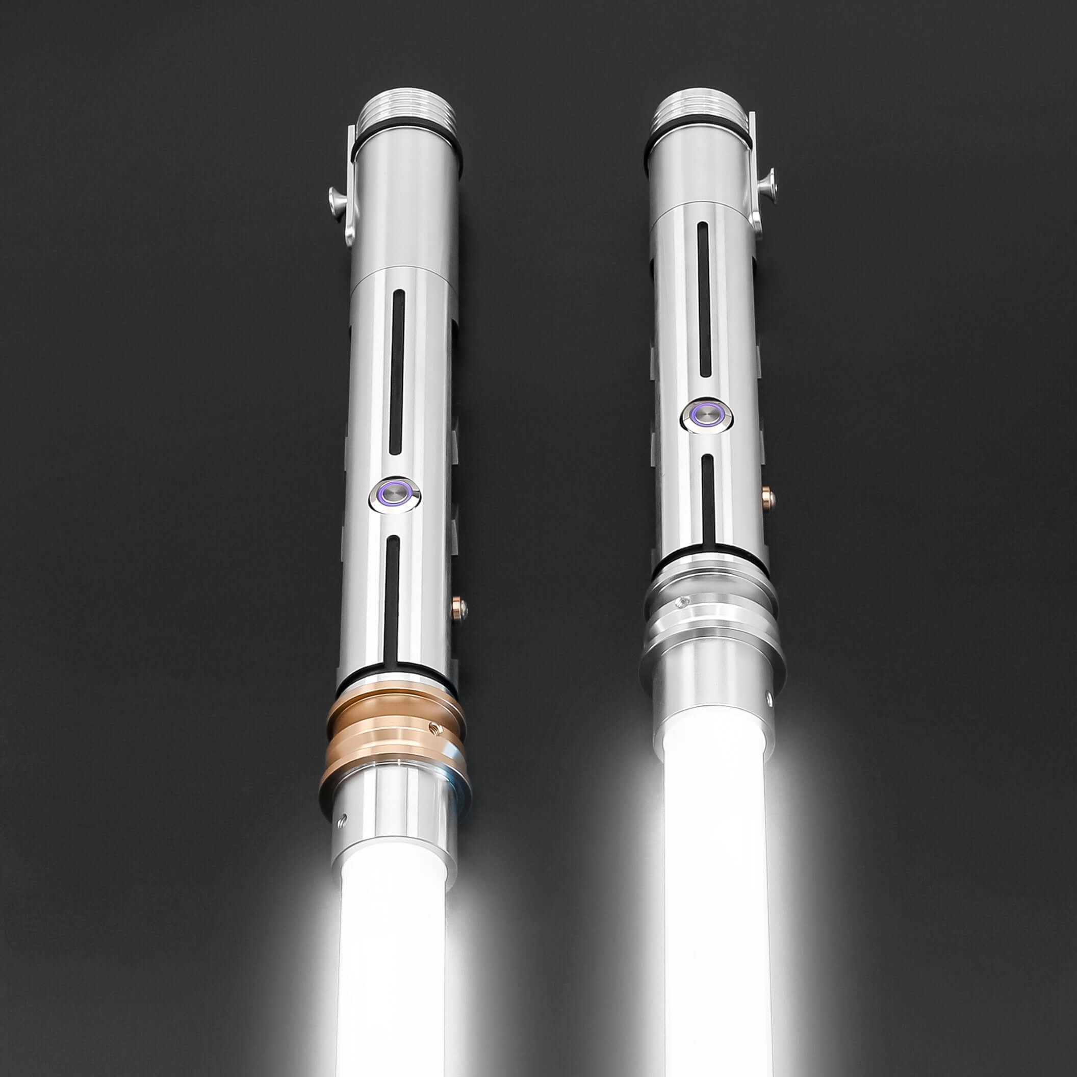 Ahsoka Tano SE Lightsaber – twin Saber set inspired by Ahsoka with distinctive tribal stripes on rugged aluminum alloy hilts, includes 26" and 32" polycarbonate blades, ergonomic straight grip with sound-amplifying pommel, customizable RGB/Neopixel core w
