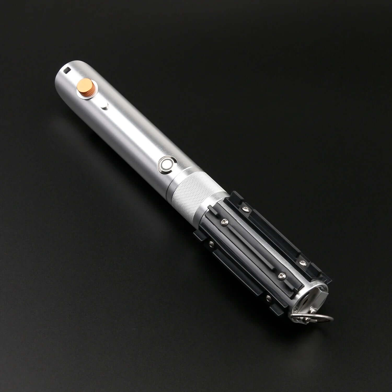 Combat Saber-Anakin hilt featuring polished metal and sleek design, ideal for fans and collectors.
