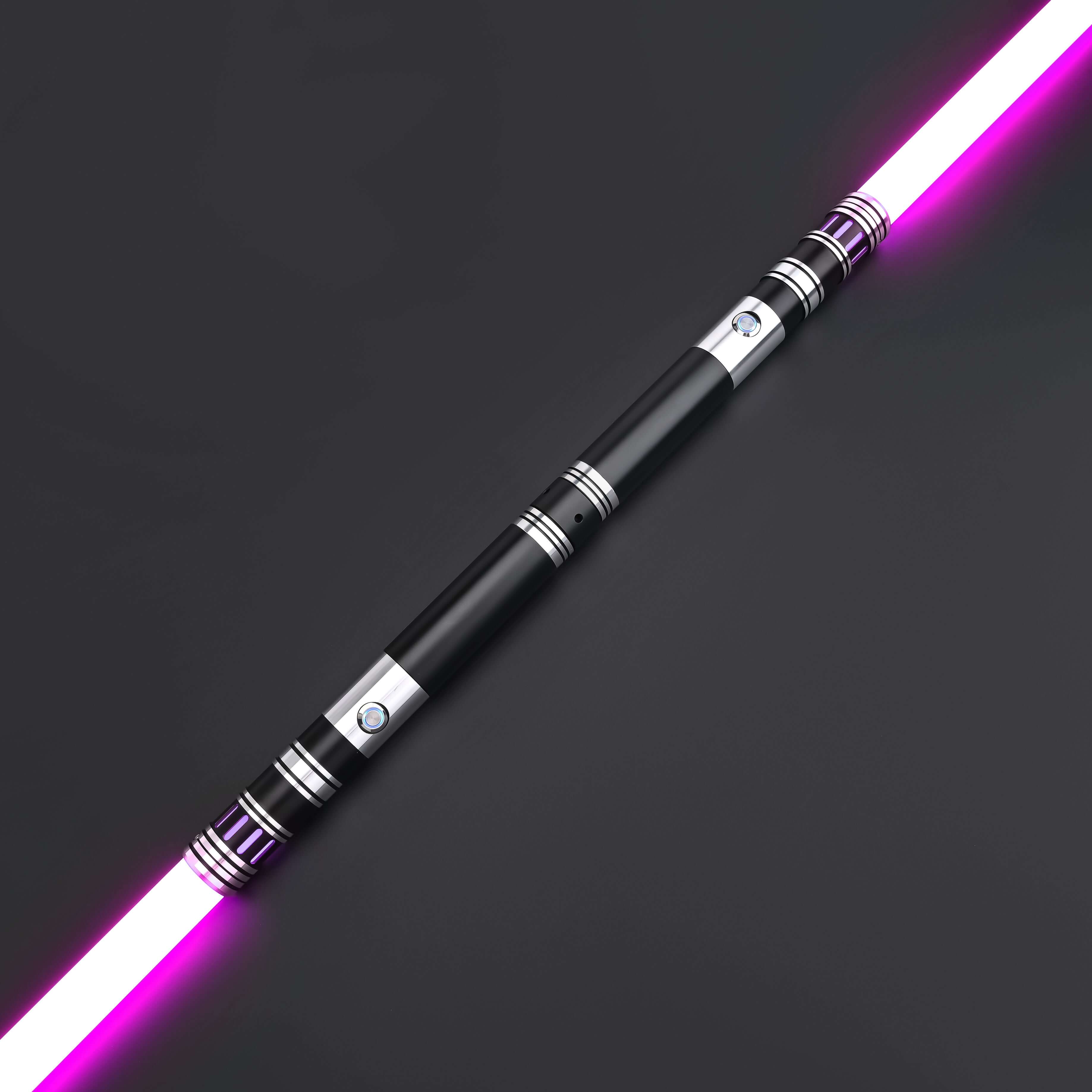 combat saber buy one get one free, featuring a black hilt and vibrant pink blades, stylish and ergonomic design.