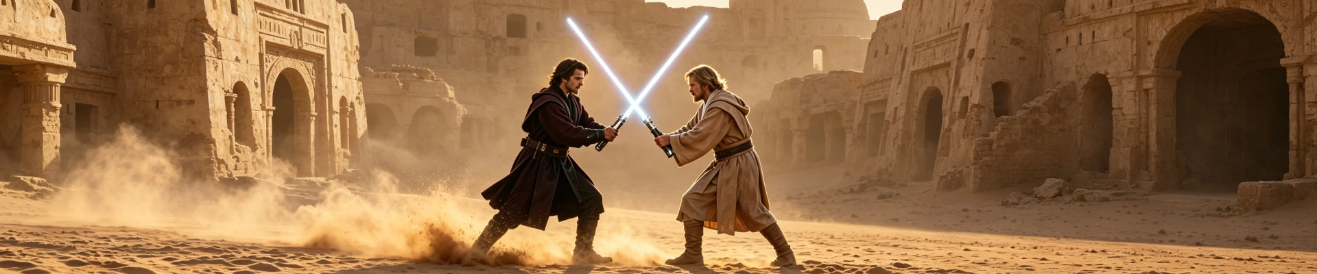 A promotional banner for the 'Beyond the Prop' store, showcasing a high-quality cosplay gear collection for Star Wars enthusiasts, featuring authentic lightsabers and Jedi equipment.