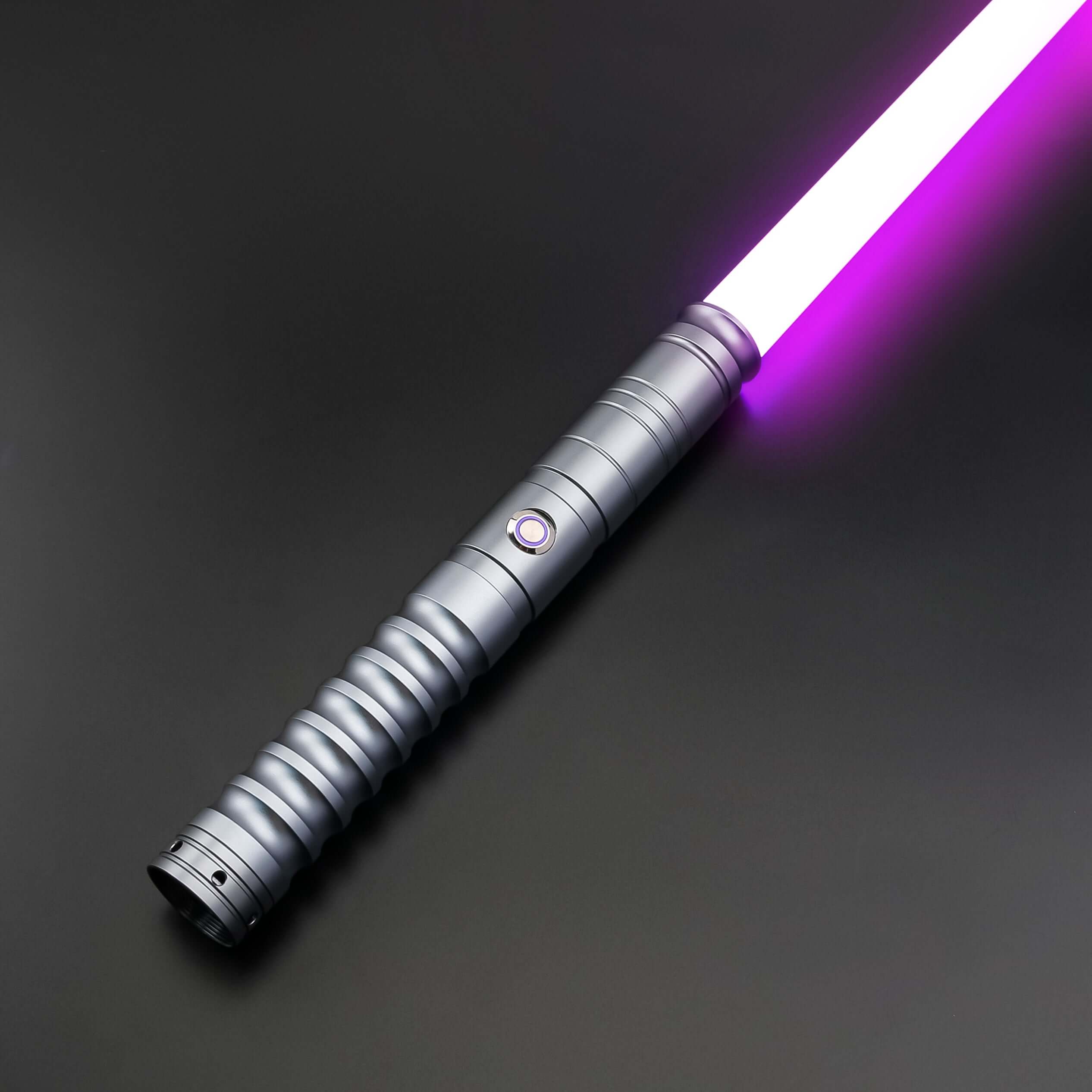 Novasaber Duelist Lightsaber Bundle – two aluminum alloy hilts in choice of grey, black, silver or gold, removable 77 cm or 82 cm polycarbonate blades, RGB S4/S16/S27 baselit or SN-Neopixel V4 Pro cores with customizable colors, effects, 27+ soundfonts an