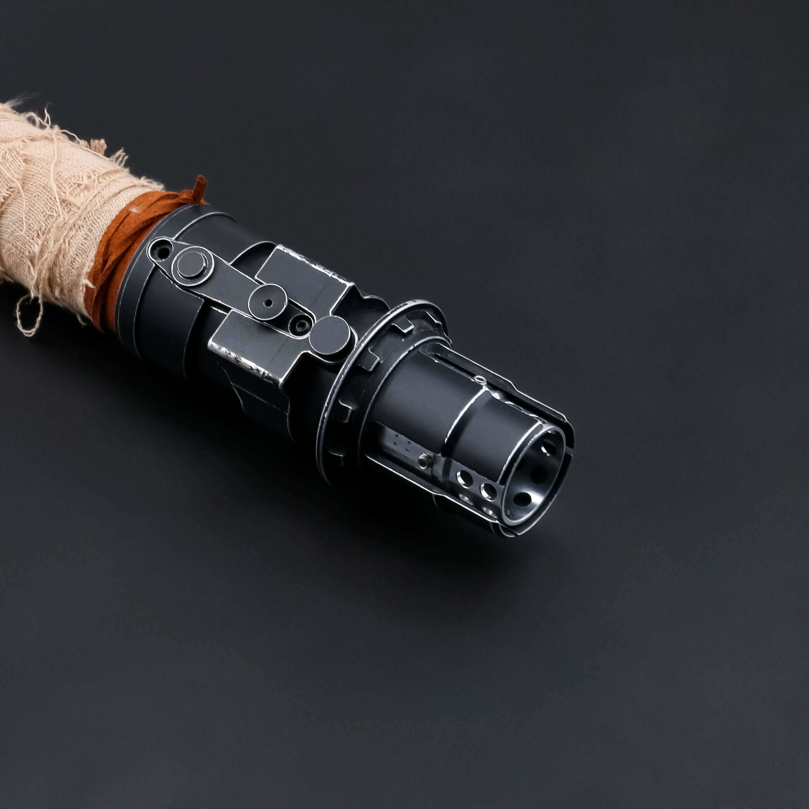 Boone Kestis lightsaber replica with matte black aluminum alloy hilt, textured anti-slip grip, removable polycarbonate blade, Proffie 2.2 soundboard, 22 soundfonts, Neopixel RGB blade, USB charging, 32"/36" blade options, and 18650 battery.