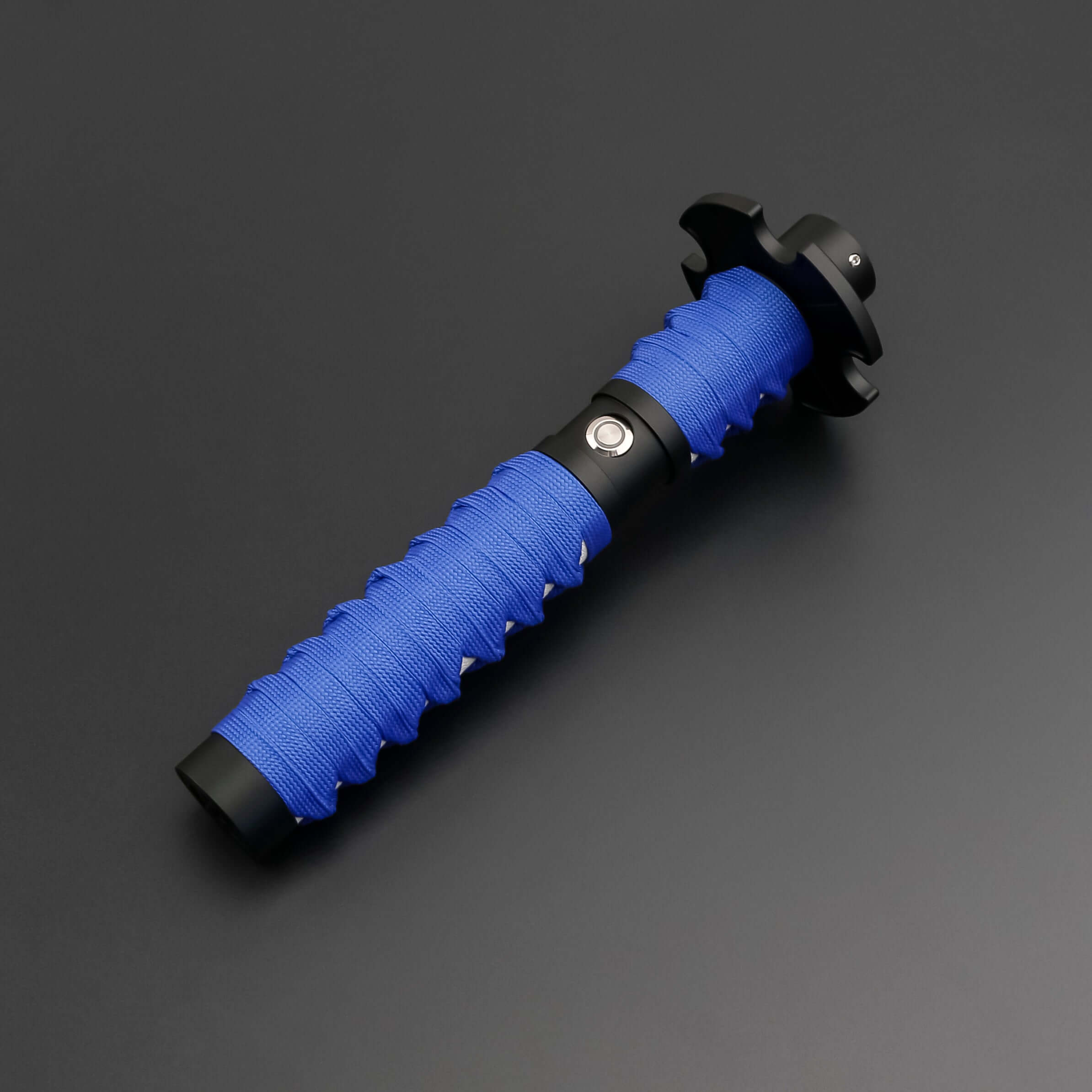 Sekiro Lightsaber: Katana-inspired design with gold hilt, red grip, and gold guard, crafted from aircraft-grade aluminum for durability and elegance.