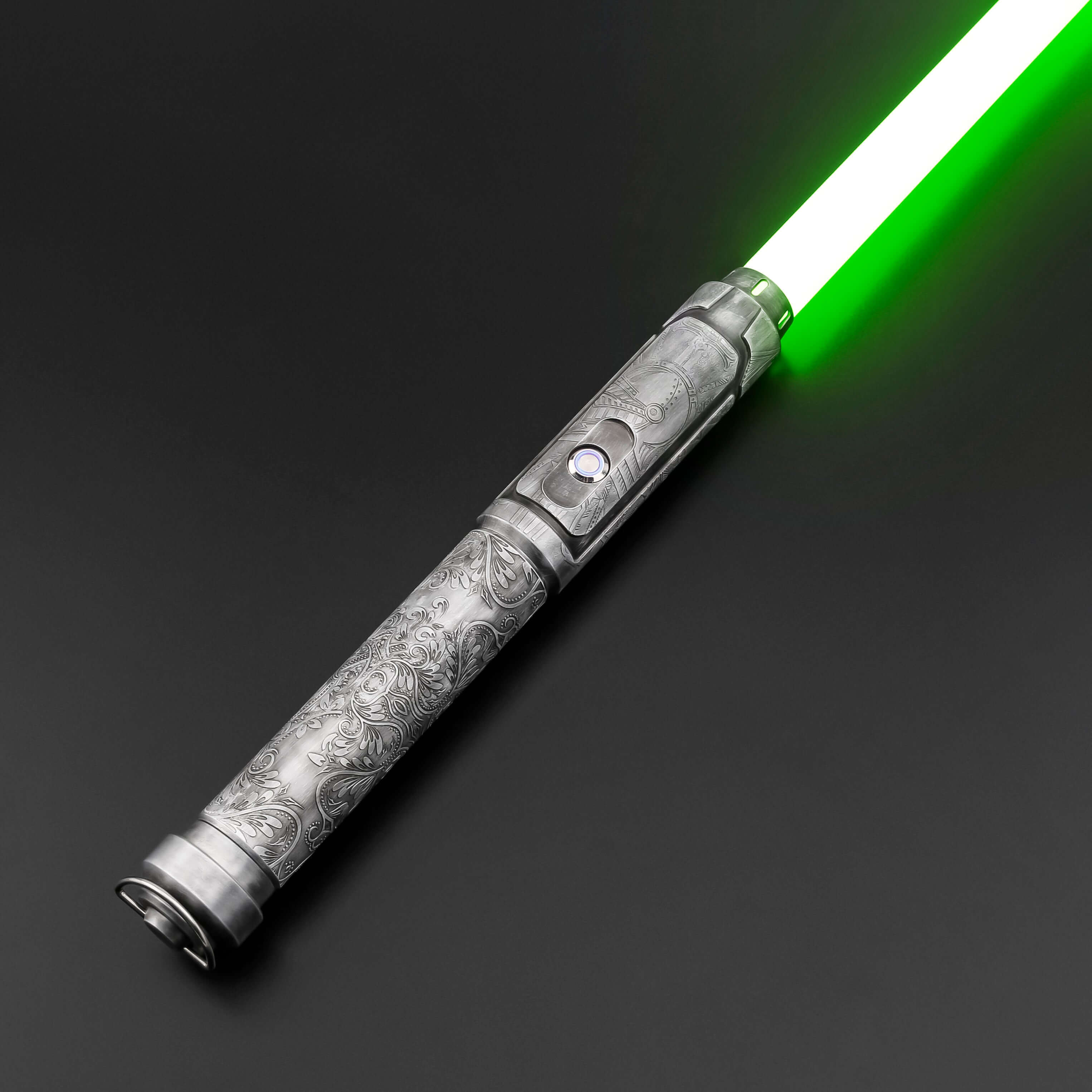 GreteIntroducing the Grete saber: A fusion of Nordic folklore and cutting-edge craftsmanship. Molded with aerospace-grade aluminum, this saber is influenced by the tales and legends of Northern Europe, shining with a distinct luminance from its LED blade.