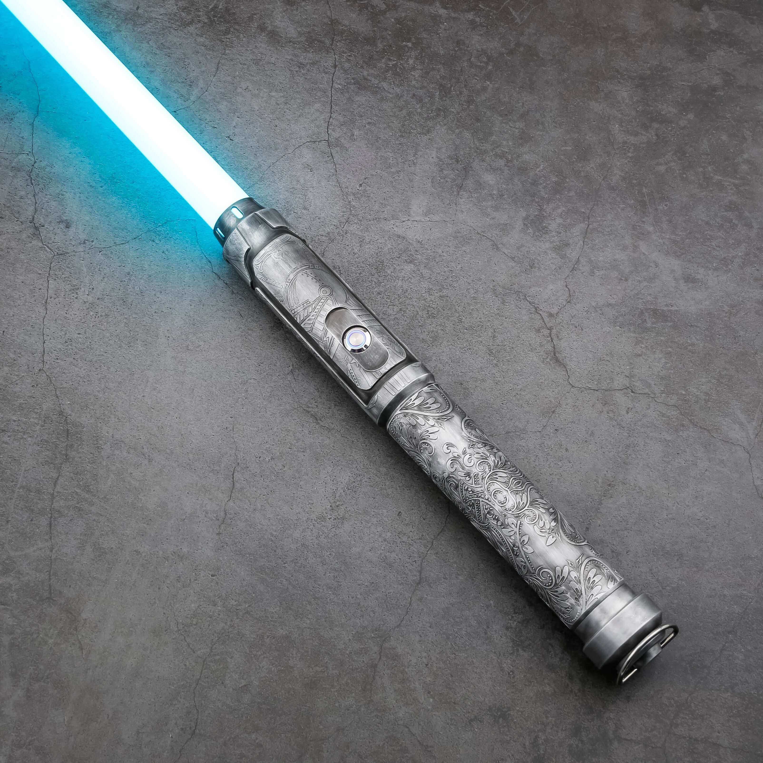 GreteIntroducing the Grete saber: A fusion of Nordic folklore and cutting-edge craftsmanship. Molded with aerospace-grade aluminum, this saber is influenced by the tales and legends of Northern Europe, shining with a distinct luminance from its LED blade.