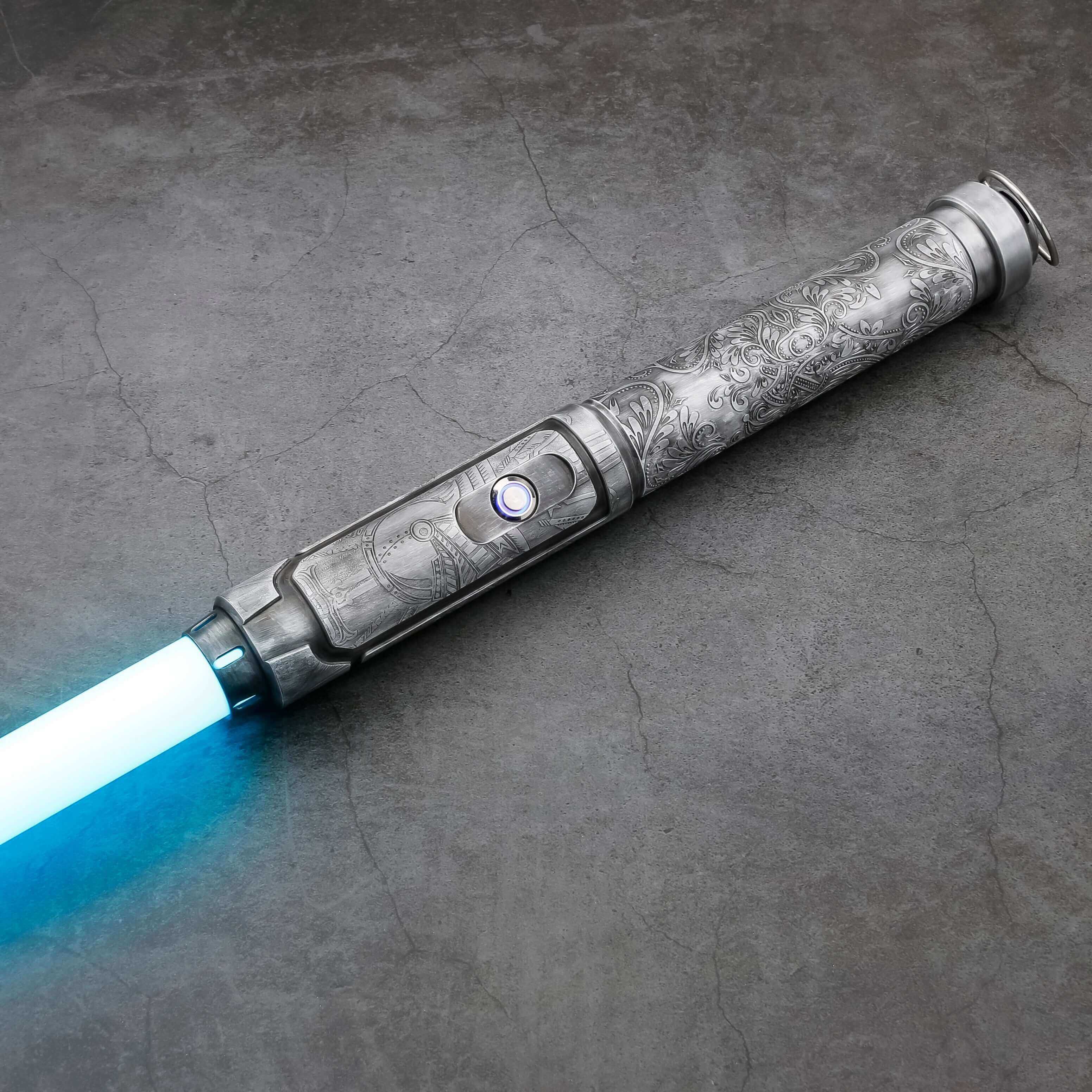 GreteIntroducing the Grete saber: A fusion of Nordic folklore and cutting-edge craftsmanship. Molded with aerospace-grade aluminum, this saber is influenced by the tales and legends of Northern Europe, shining with a distinct luminance from its LED blade.