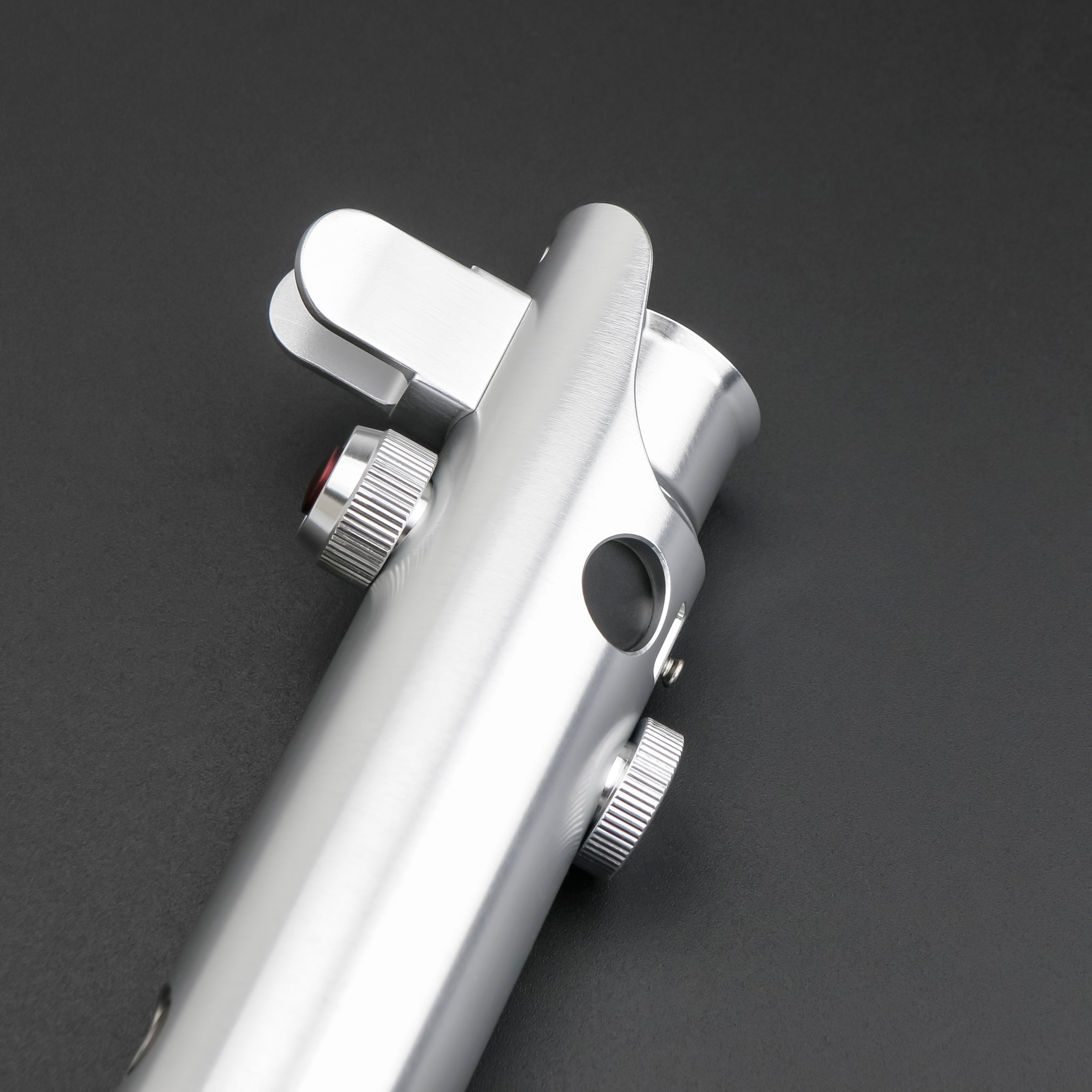 Skywalker SE Lightsaber from Novasaber, featuring a sleek silver hilt with black leather wrapping and a vibrant blue blade, inspired by the legendary Skywalker legacy from Star Wars.