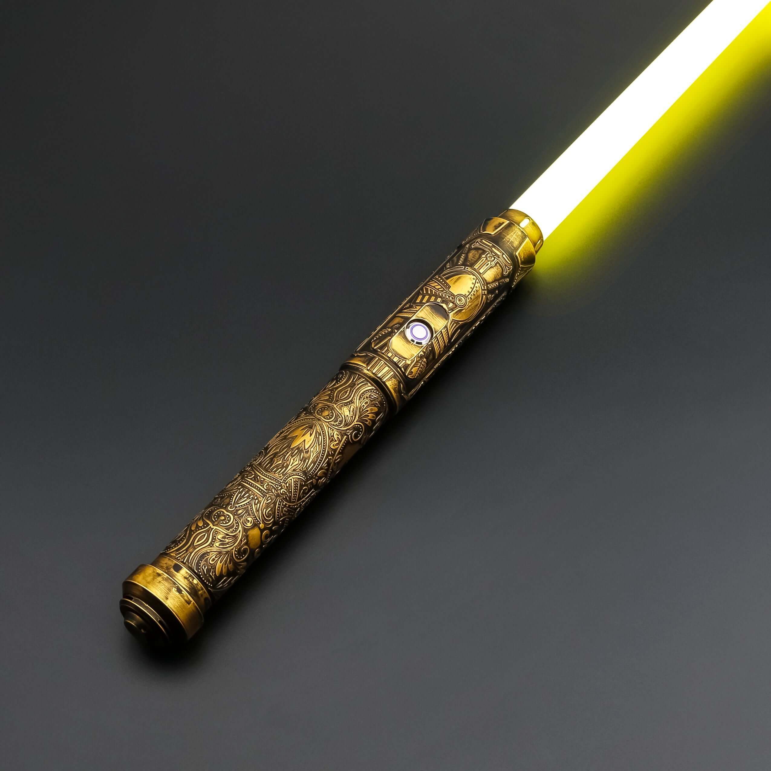 GreteIntroducing the Grete saber: A fusion of Nordic folklore and cutting-edge craftsmanship. Molded with aerospace-grade aluminum, this saber is influenced by the tales and legends of Northern Europe, shining with a distinct luminance from its LED blade.