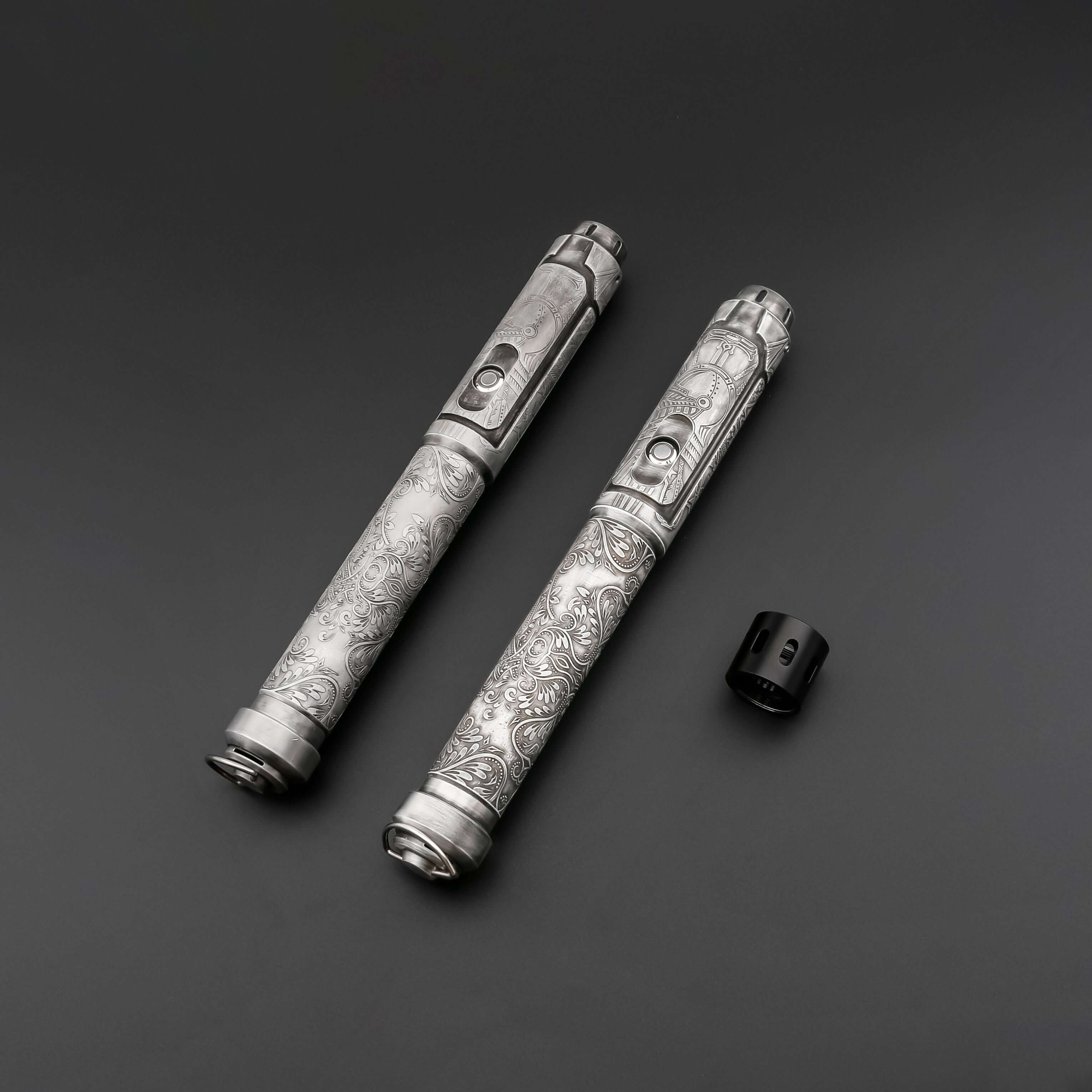 GreteIntroducing the Grete saber: A fusion of Nordic folklore and cutting-edge craftsmanship. Molded with aerospace-grade aluminum, this saber is influenced by the tales and legends of Northern Europe, shining with a distinct luminance from its LED blade.