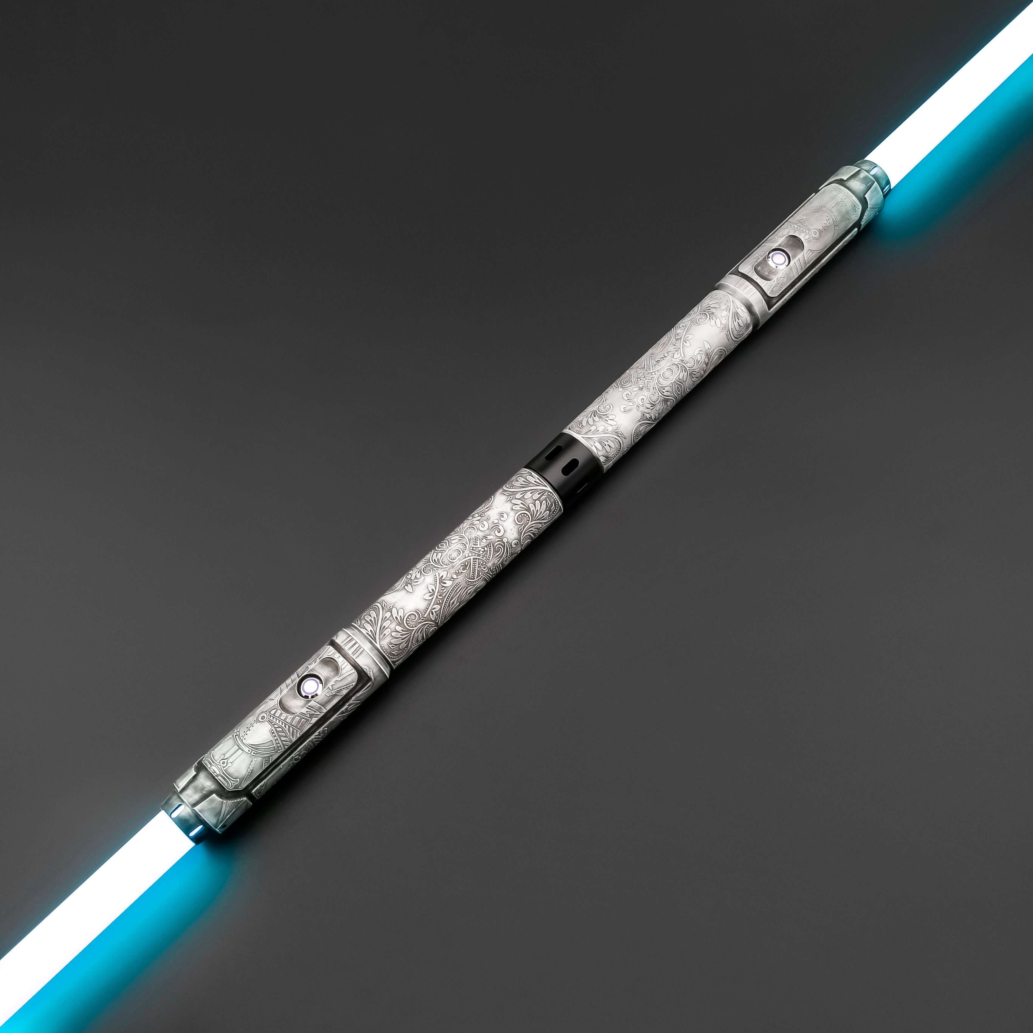 GreteIntroducing the Grete saber: A fusion of Nordic folklore and cutting-edge craftsmanship. Molded with aerospace-grade aluminum, this saber is influenced by the tales and legends of Northern Europe, shining with a distinct luminance from its LED blade.