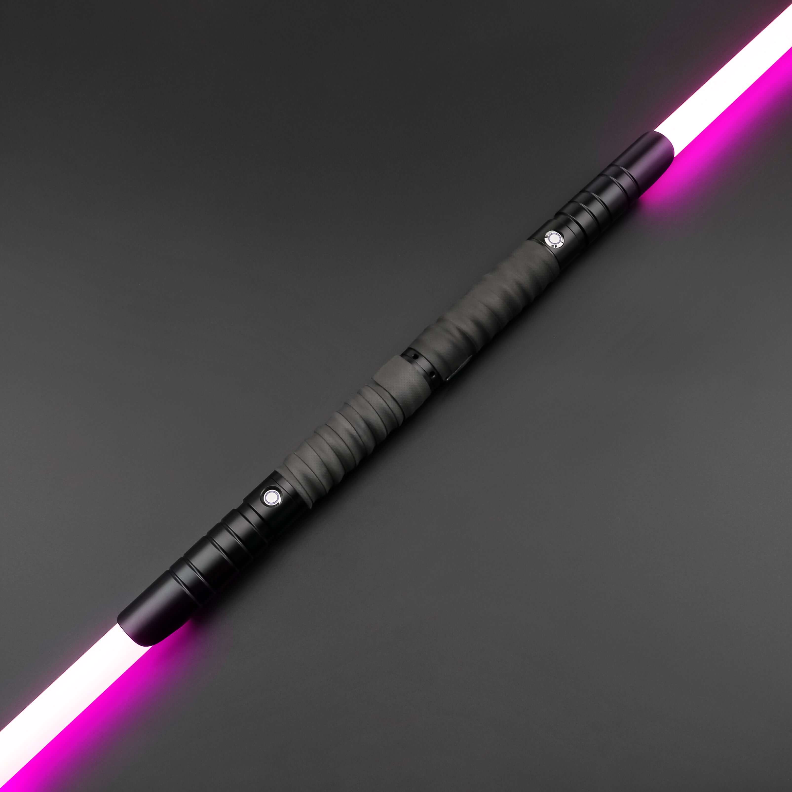 Combat Dual Sabers – pair of duel-ready lightsabers with frosted aluminum alloy hilts, removable 77 cm or 82 cm polycarbonate blades, multiple core options (RGB S16, S27, SN Neopixel V4 Pro, Proffie V2.2) offering customizable colors, effects, and soundfo