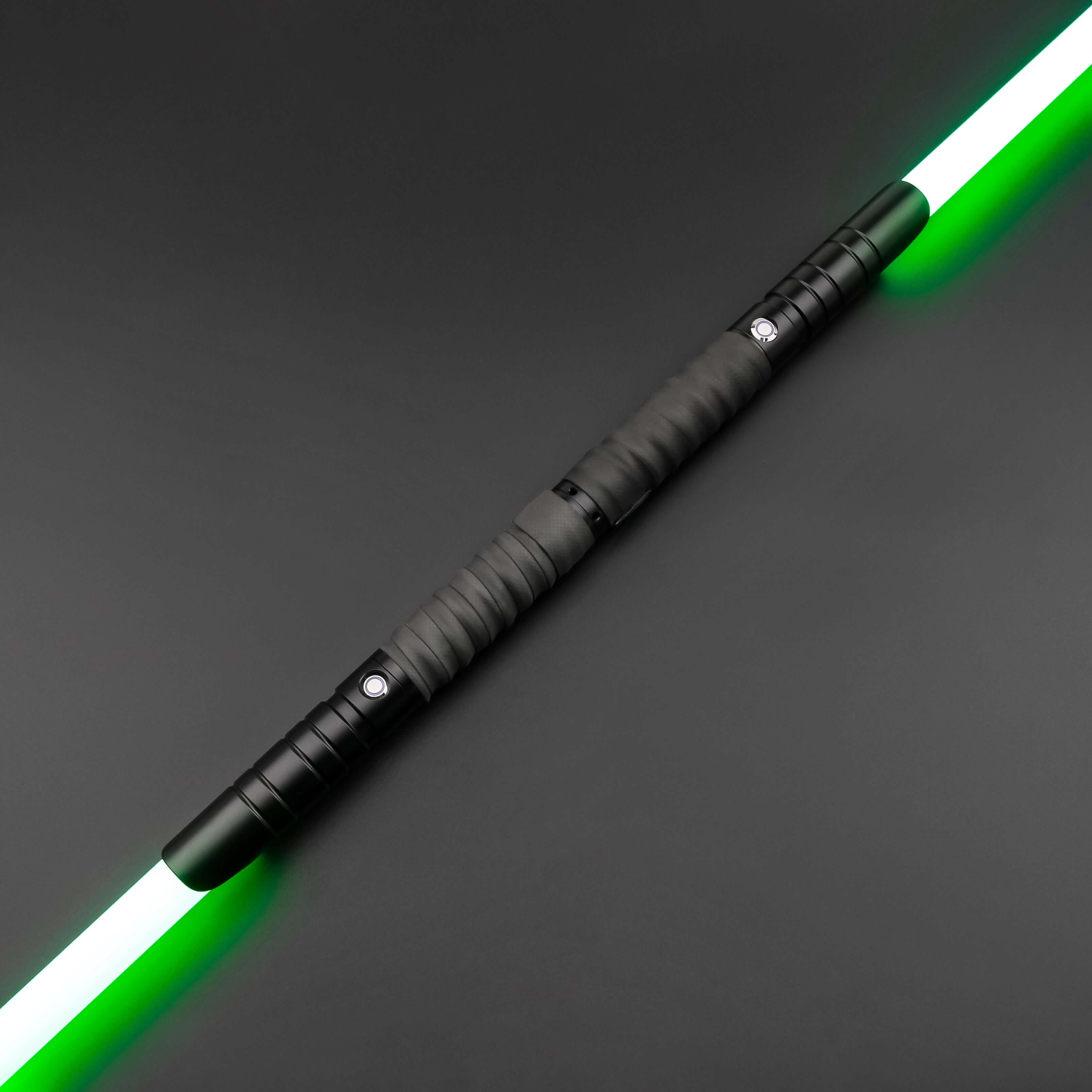 Combat Dual Sabers – pair of duel-ready lightsabers with frosted aluminum alloy hilts, removable 77 cm or 82 cm polycarbonate blades, multiple core options (RGB S16, S27, SN Neopixel V4 Pro, Proffie V2.2) offering customizable colors, effects, and soundfo
