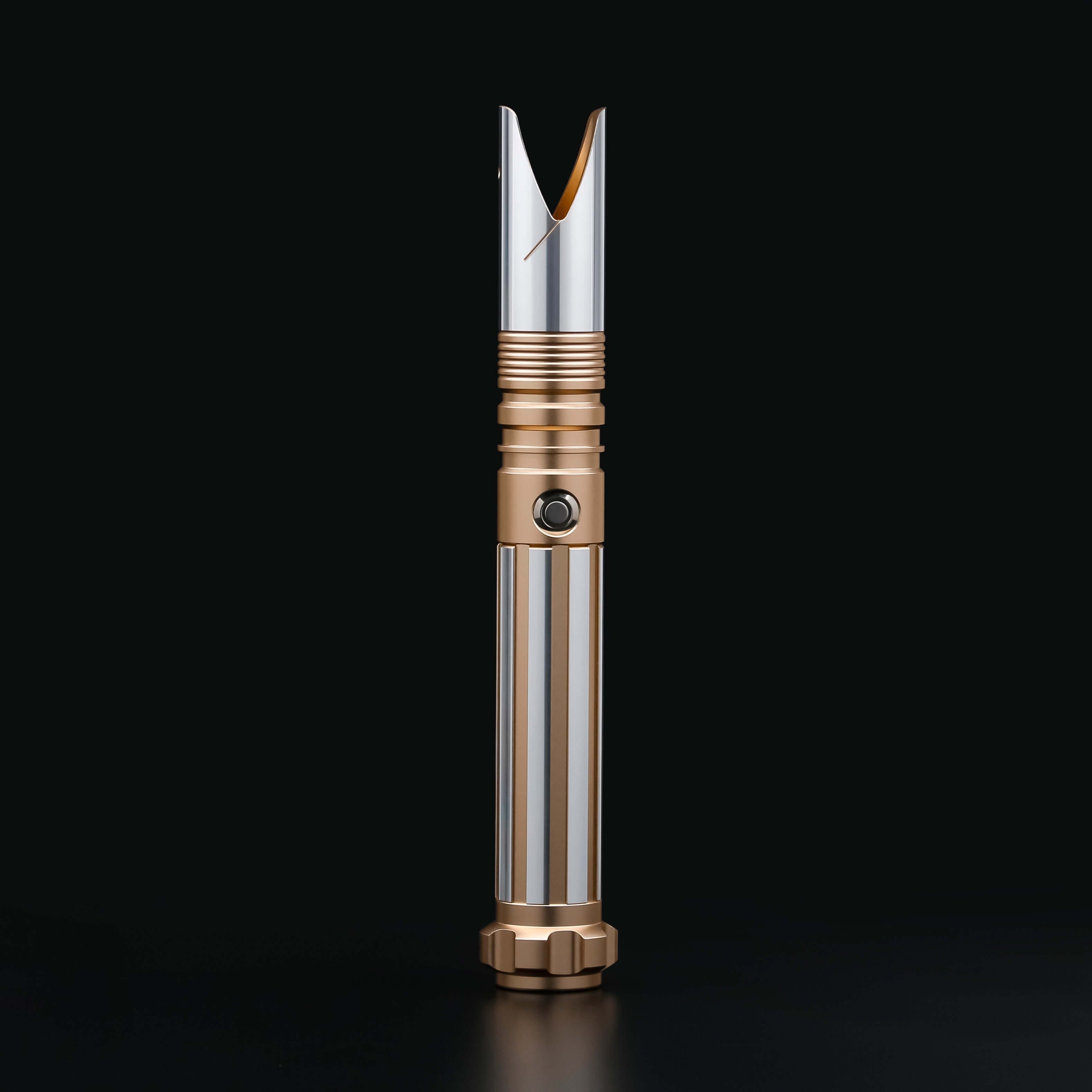Zebra Dual Sabers featuring lightweight aluminum hilts with circular grip patterns and extended emitter necks, designed for enhanced maneuverability and ideal for cosplay and display.