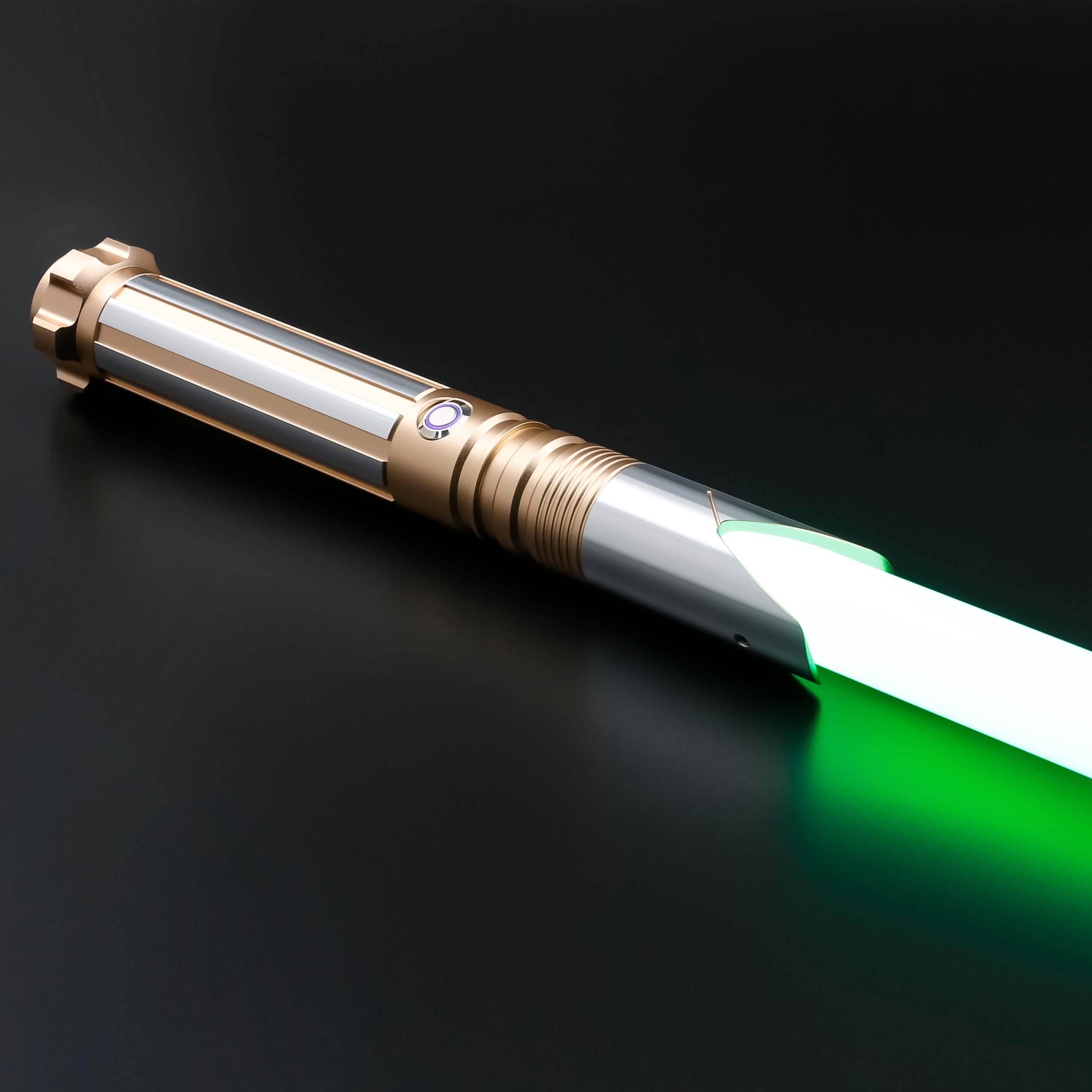 Zebra Dual Sabers featuring lightweight aluminum hilts with circular grip patterns and extended emitter necks, designed for enhanced maneuverability and ideal for cosplay and display.