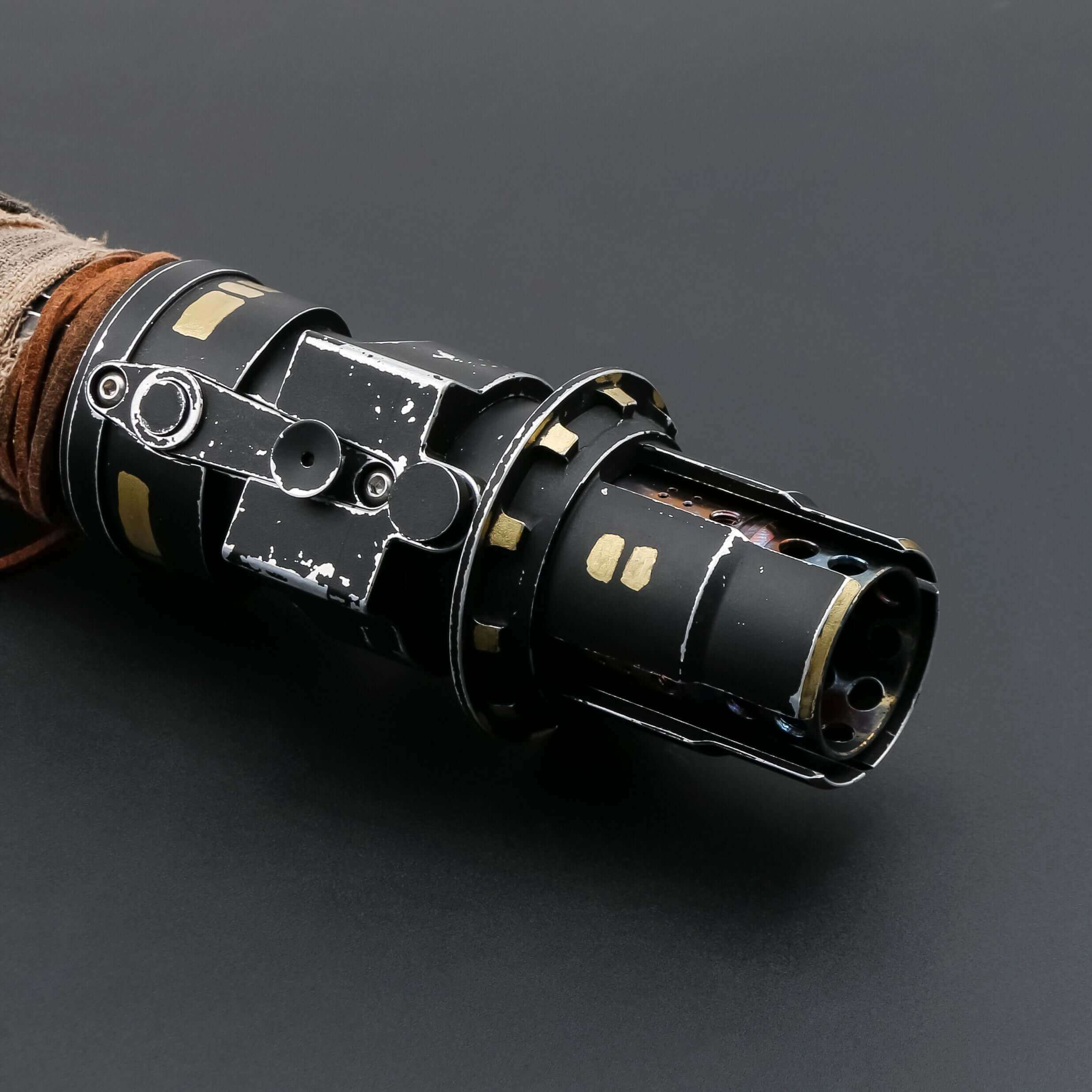 Boone Kestis lightsaber replica with matte black aluminum alloy hilt, textured anti-slip grip, removable polycarbonate blade, Proffie 2.2 soundboard, 22 soundfonts, Neopixel RGB blade, USB charging, 32"/36" blade options, and 18650 battery.