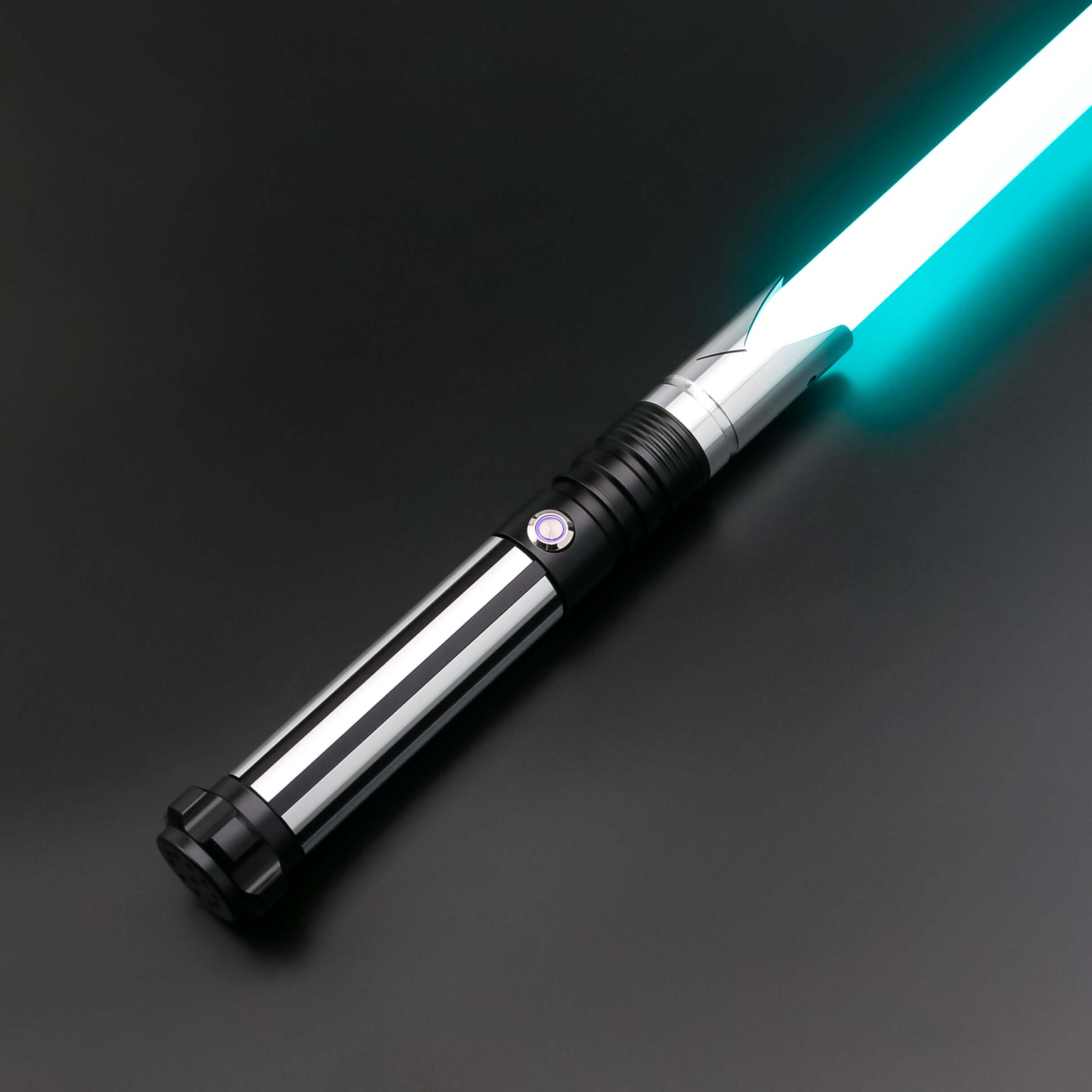 Zebra Dual Sabers featuring lightweight aluminum hilts with circular grip patterns and extended emitter necks, designed for enhanced maneuverability and ideal for cosplay and display.