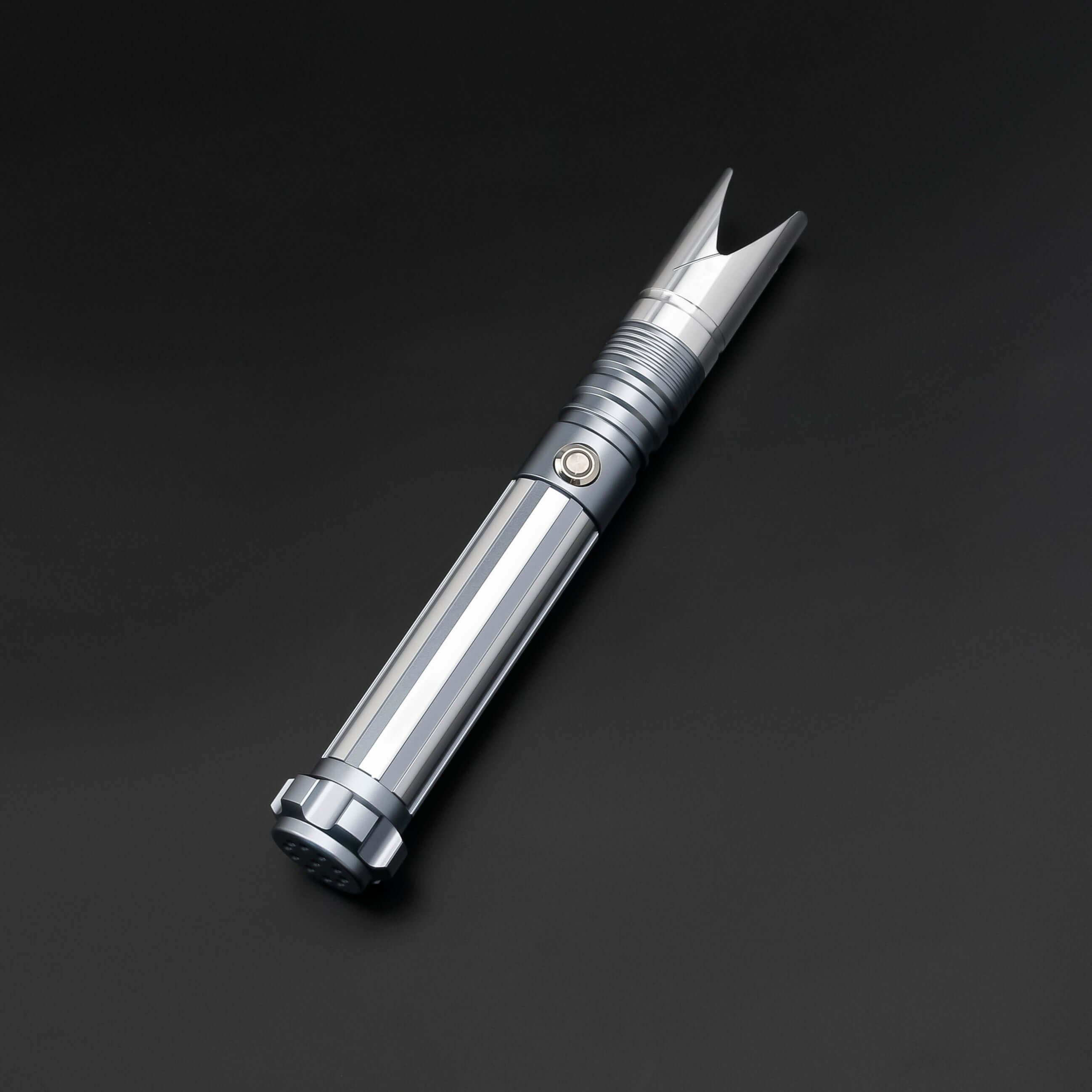 Zebra Dual Sabers featuring lightweight aluminum hilts with circular grip patterns and extended emitter necks, designed for enhanced maneuverability and ideal for cosplay and display.