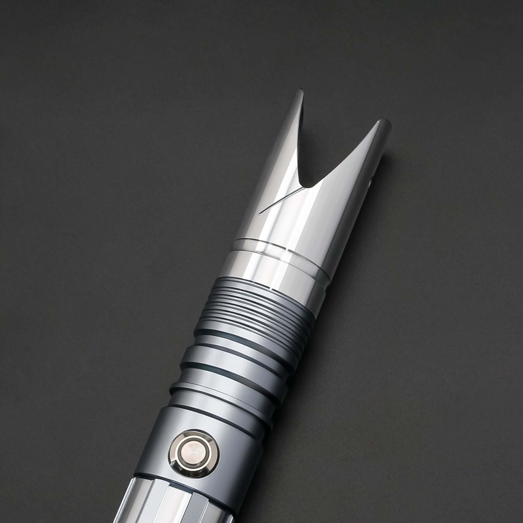 Zebra Dual Sabers featuring lightweight aluminum hilts with circular grip patterns and extended emitter necks, designed for enhanced maneuverability and ideal for cosplay and display.