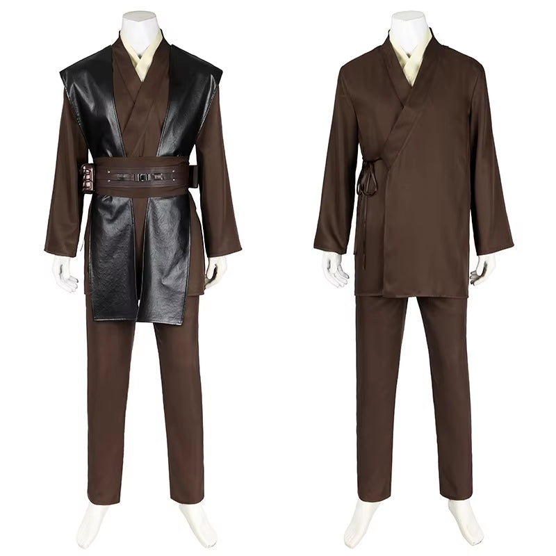 NovasaberAnakin Cosplay Jedi Costume Skywalker Vader Darth Jedi Top Pants Cloak Belt Halloween Carnival Party Outfits Men
