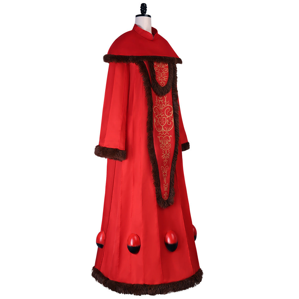 Padme Cosplay Red Long Dress Queen Outfit Fantasy Costume Adult Women Robe Cape Outfits Halloween Carnival Party Suit High Quality Cos