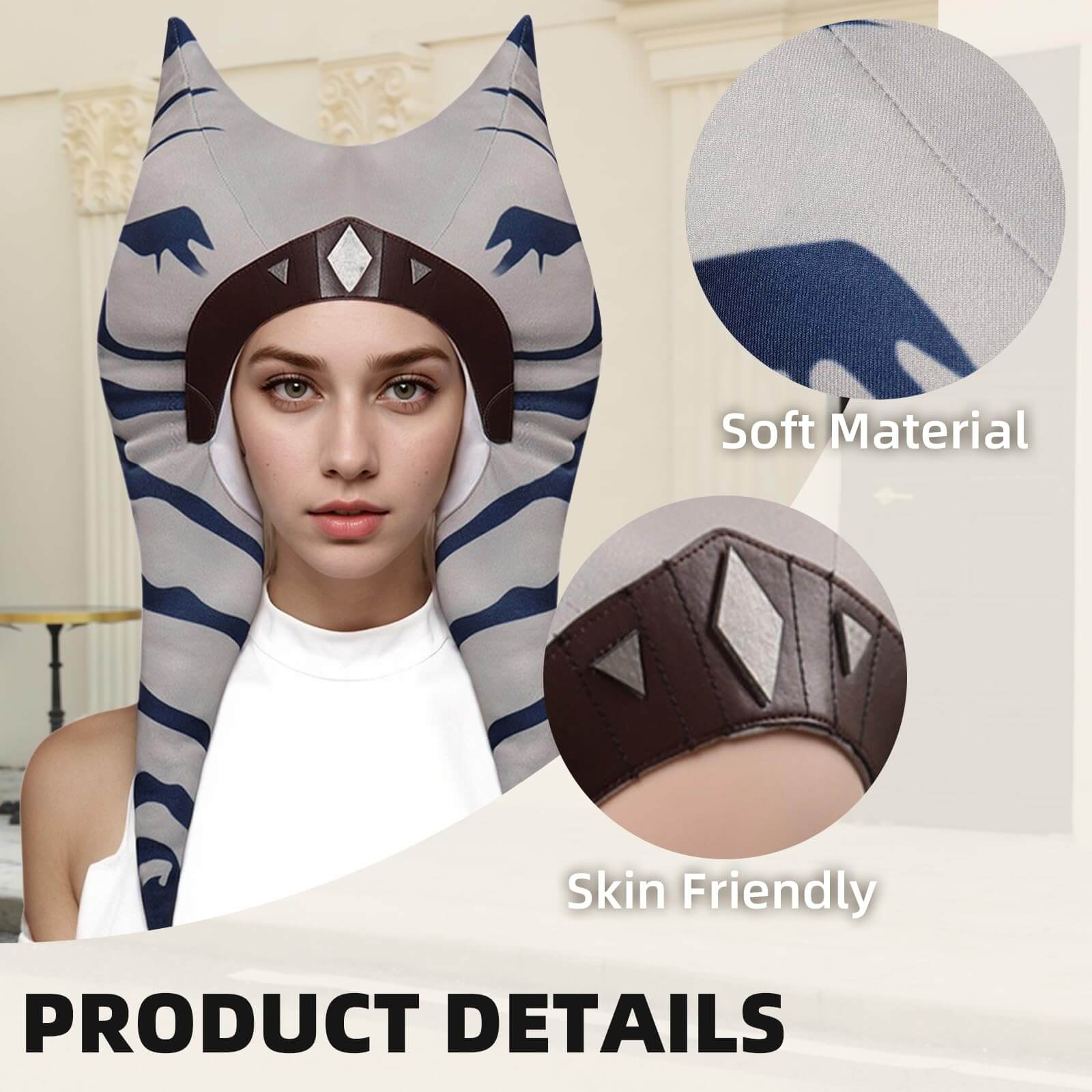 Adults Clone Costume Head piece Women Anime Cosplay Hat for Halloween