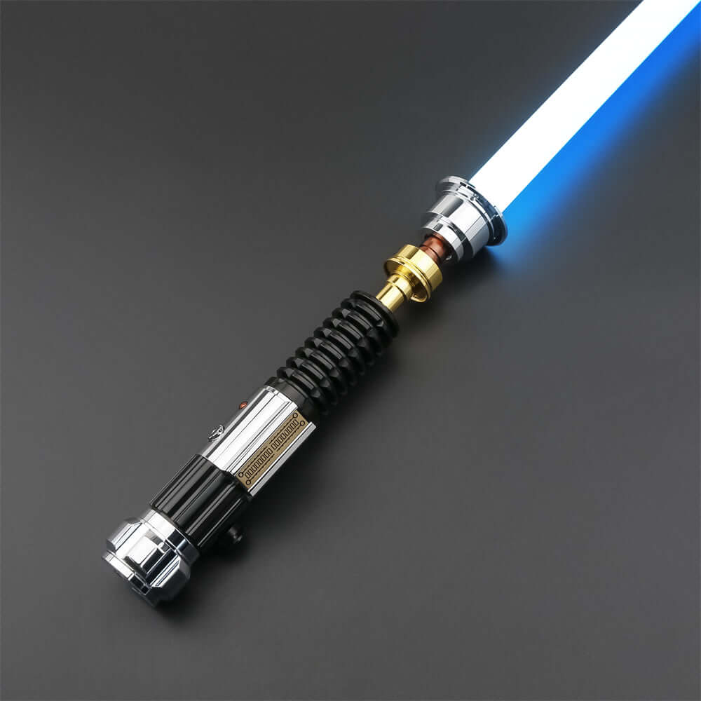 Obi EP3 lightsaber replica with a blue blade and detailed hilt design, perfect for collectors.