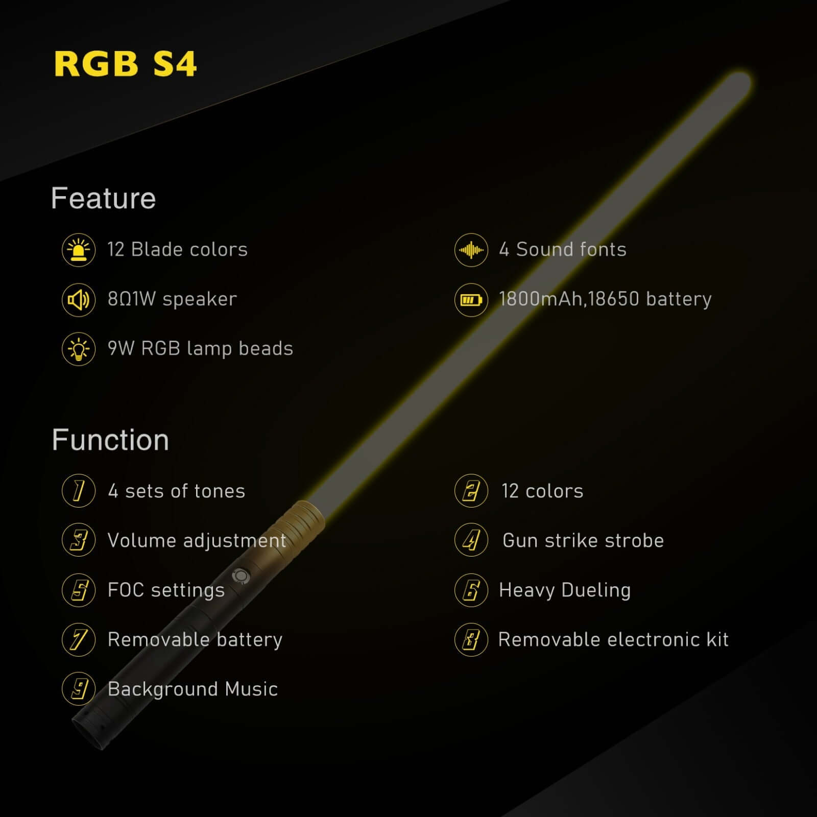 Dual Bladed Ink Lightsaber Bundle – two frosted aluminum alloy hilts with striking ink art design, featuring removable 77 cm or 82 cm polycarbonate blades, RGB S16/S27 or SNV4 Pro cores offering customizable blade colors