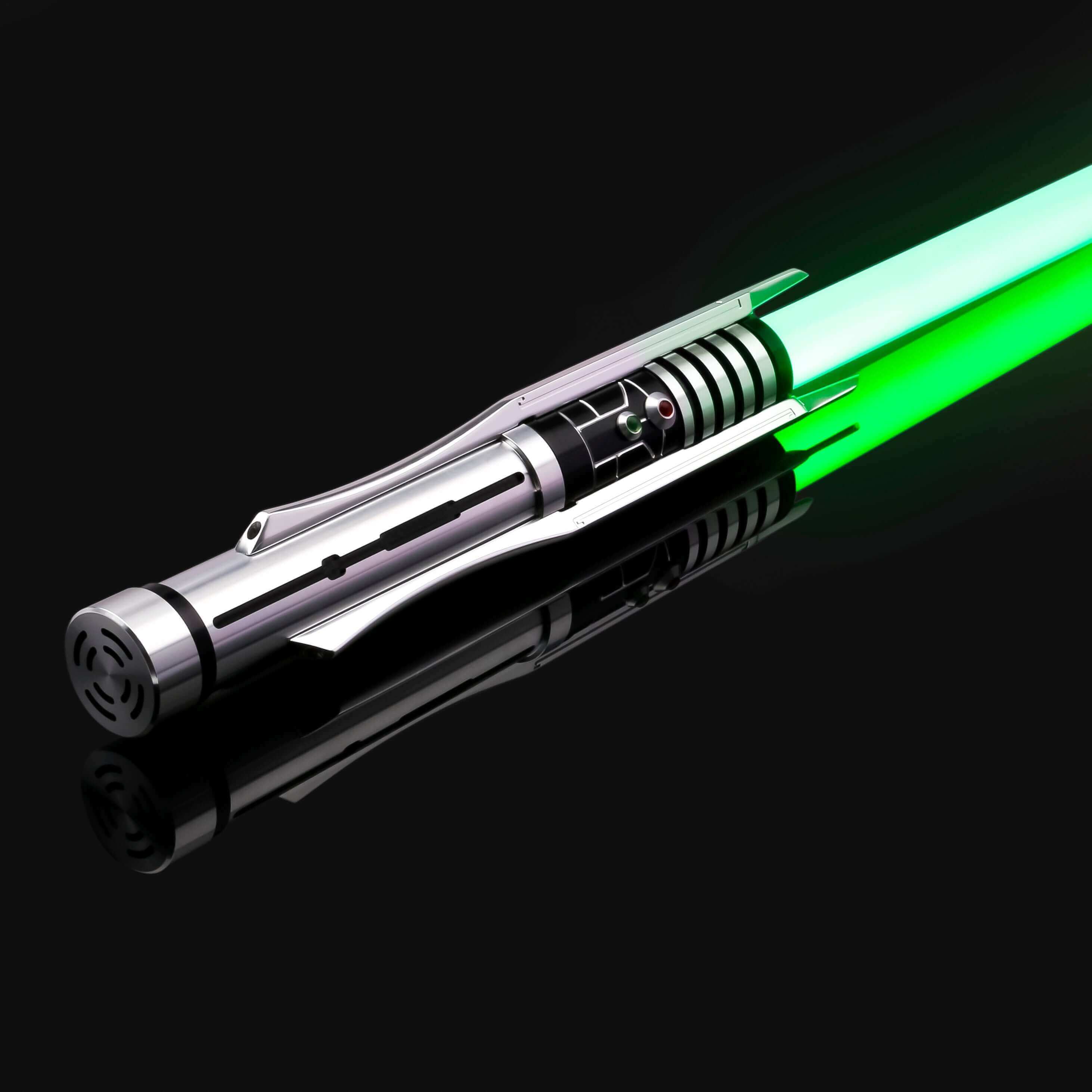 Revan V2 lightsaber with a green blade and detailed hilt design, perfect for collectors and cosplayers.