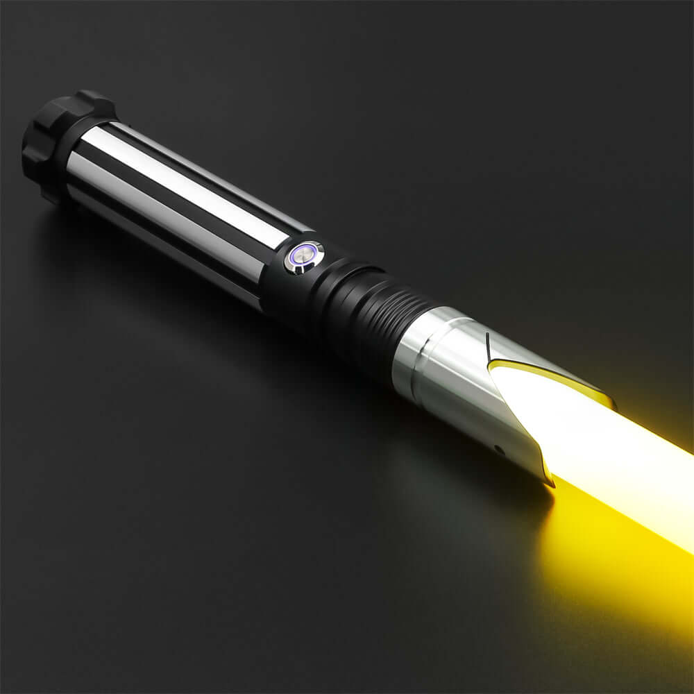 Conqueror Combat Lightsaber with rugged hilt and durable polycarbonate blade, designed for intense dueling and display.