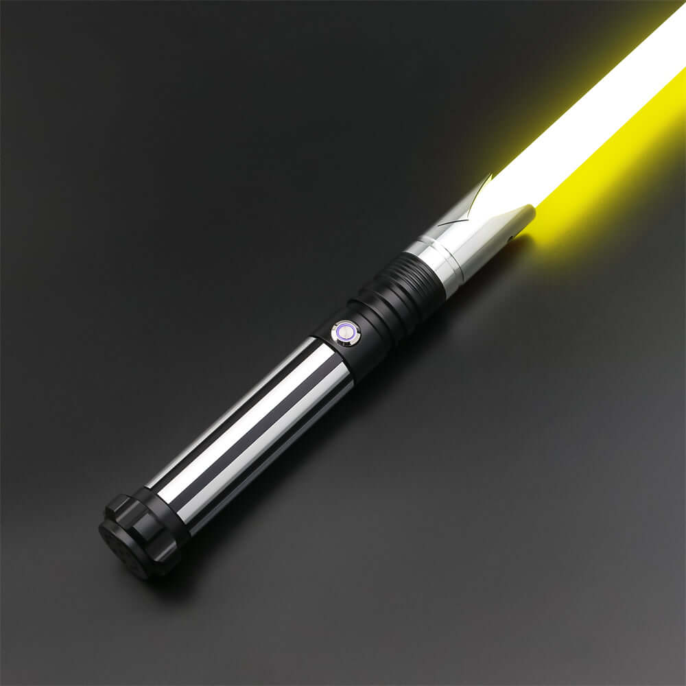 Conqueror Combat Lightsaber with rugged hilt and durable polycarbonate blade, designed for intense dueling and display.