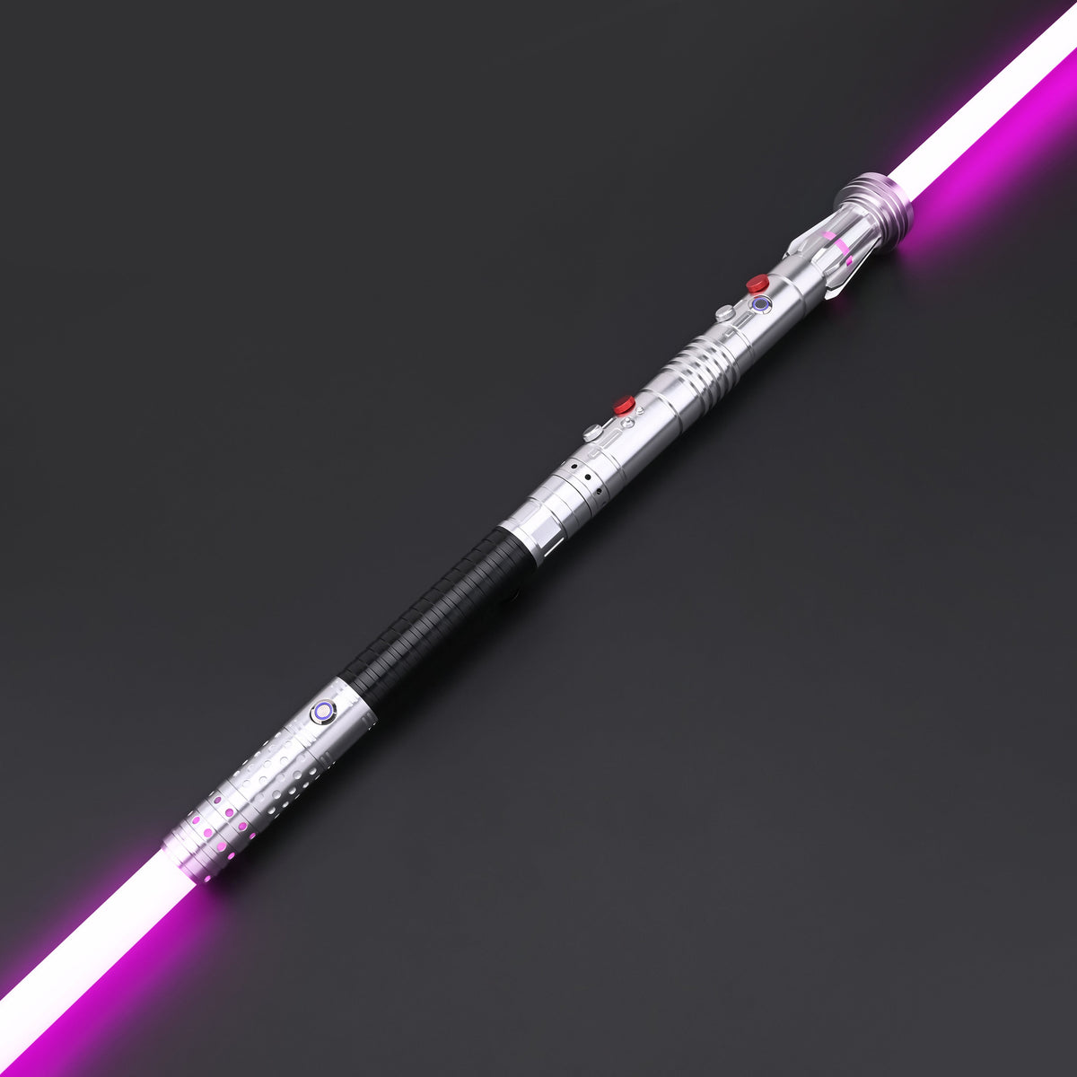 Maul-Ventress lightsaber featuring dual purple blades for tactical dueling