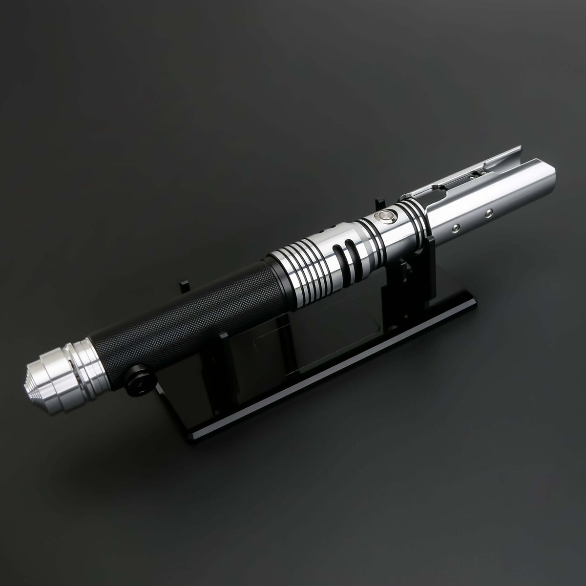 tactical lightsaber and outfit bundle showcasing a detailed lightsaber on display.