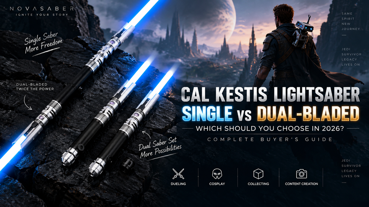 Cal Kestis lightsaber single vs dual-bladed comparison guide for dueling, cosplay, collecting and content creation in 2026