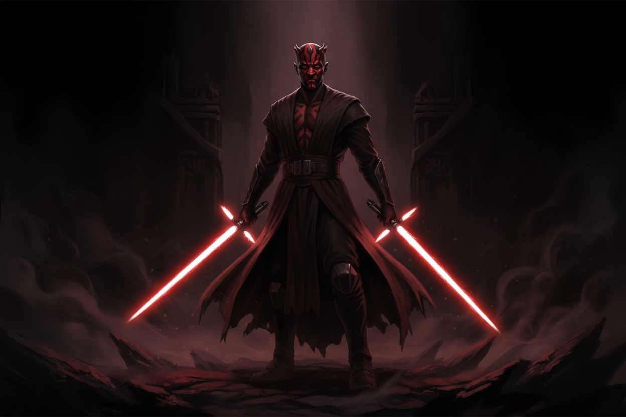 Darth Maul as the Shadow Lord Fear Without Thrones, Power Without Banners, and the Meaning of the Double-Bladed Lightsaber
