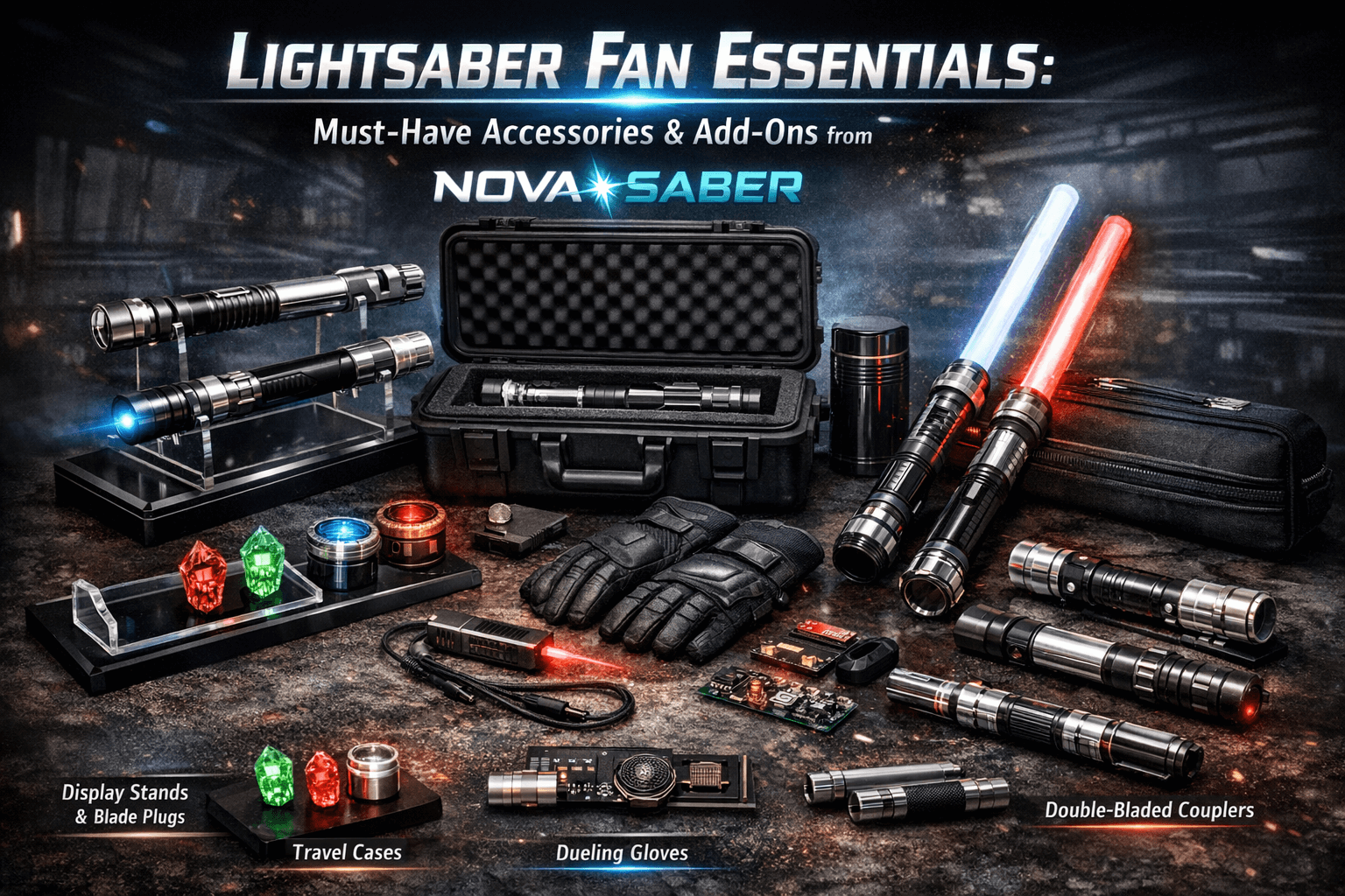 Must-have lightsaber accessories from NovaSaber to enhance your collection and performance.