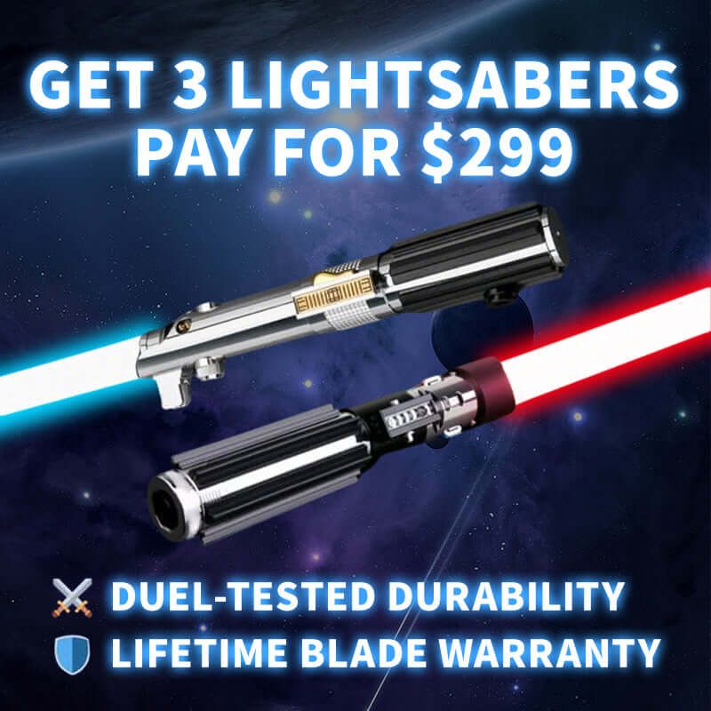 NovaSaber Summer Free Saber promotion: Receive one free lightsaber with orders over $199, or choose two free lightsabers or an extra 20% off with orders over $299, celebrating NovaSaber&