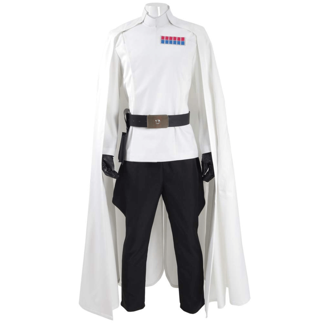 Mens Imperial Officer Cosplay Costume Battle Uniform White Cloak Coat Pants Full Set Halloween Outfits US Size