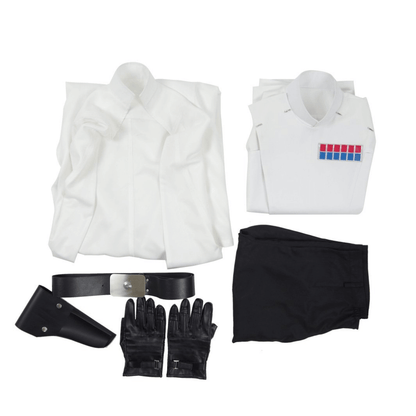 Mens Imperial Officer Cosplay Costume Battle Uniform White Cloak Coat Pants Full Set Halloween Outfits US Size