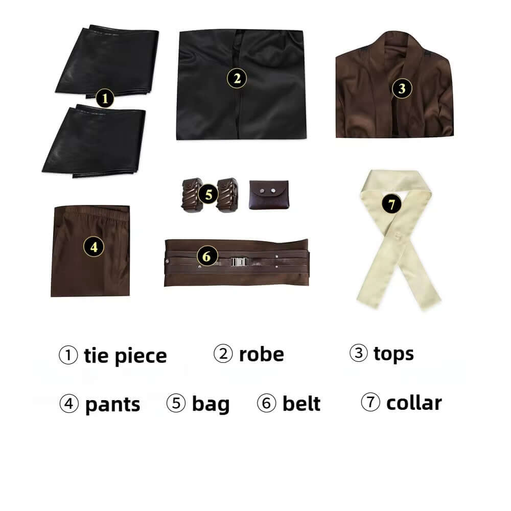NovasaberAnakin Cosplay Jedi Costume Skywalker Vader Darth Jedi Top Pants Cloak Belt Halloween Carnival Party Outfits Men