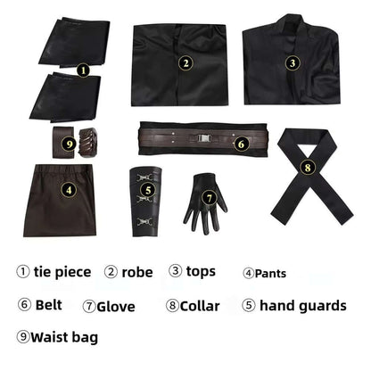 NovasaberAnakin Cosplay Jedi Costume Skywalker Vader Darth Jedi Top Pants Cloak Belt Halloween Carnival Party Outfits Men