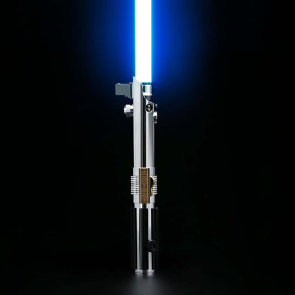 Ani EP3 Proffie 2.2 lightsaber with blue blade glowing against a dark background, perfect for collectors and fans.