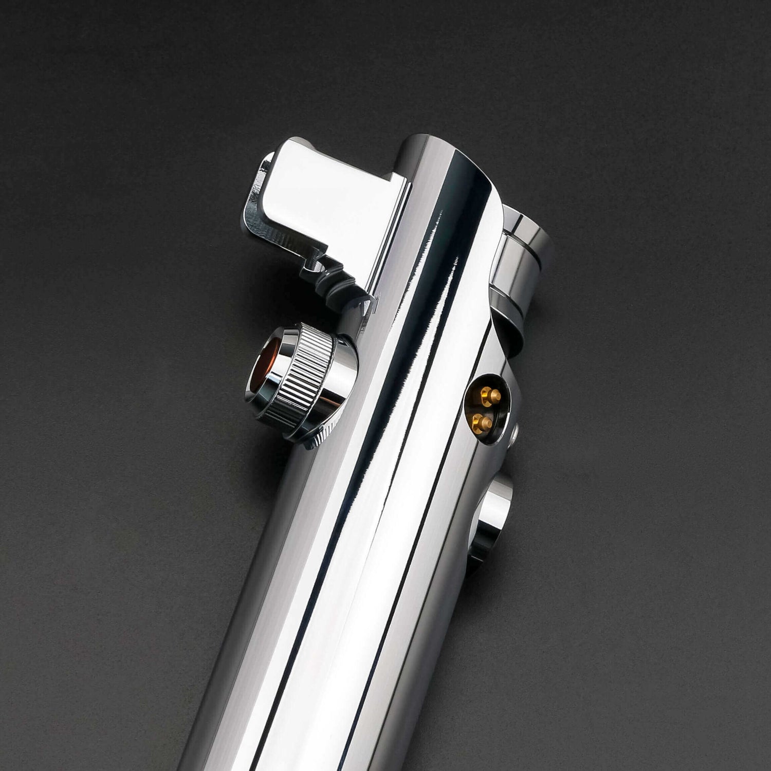 Close-up view of the Ani EP3 Proffie 2.2 lightsaber showcasing its sleek design and detailed features.