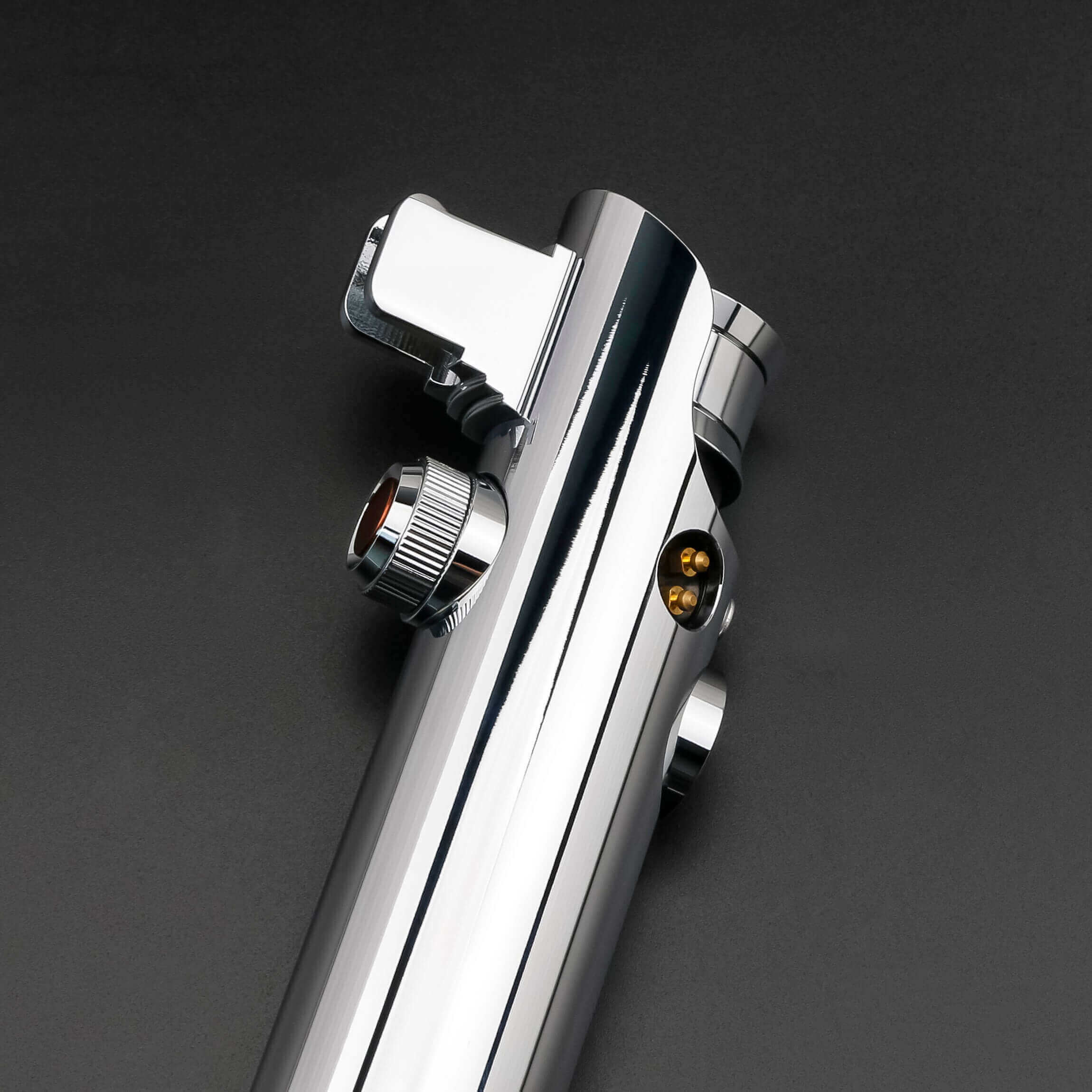 Close-up view of the Ani EP3 Proffie 2.2 lightsaber showcasing its sleek design and detailed features.