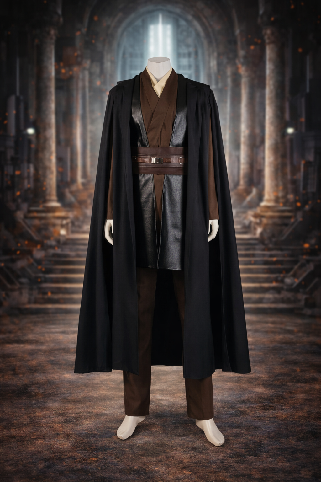 Anakin Cosplay Jedi Costume Skywalker Vader Darth Jedi Top Pants Cloak Belt Halloween Carnival Party Outfits Men