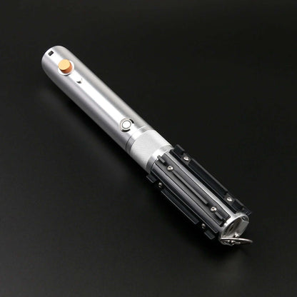 Combat Saber-Anakin hilt featuring polished metal and sleek design, ideal for fans and collectors.