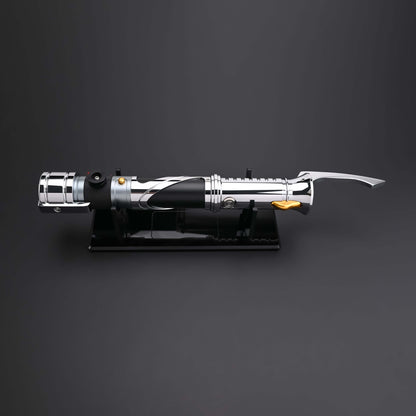 Count SECount SE Lightsaber with black and silver hilt, spiraling silver trim, gold and red accents, and flared emitter. Crafted from aircraft-grade aluminum for balance, control, and precision.