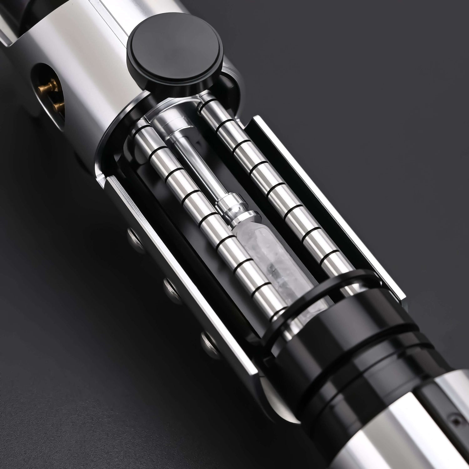 Star Lightsaber from Novasaber, showcasing a sleek, metallic hilt with a radiant blue blade, designed for precision and elegance, evoking a sense of power and refinement.