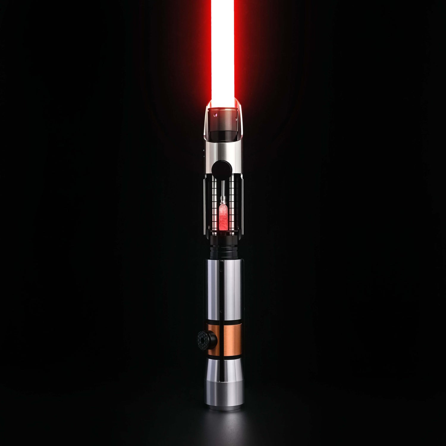 Star Lightsaber from Novasaber, showcasing a sleek, metallic hilt with a radiant blue blade, designed for precision and elegance, evoking a sense of power and refinement.